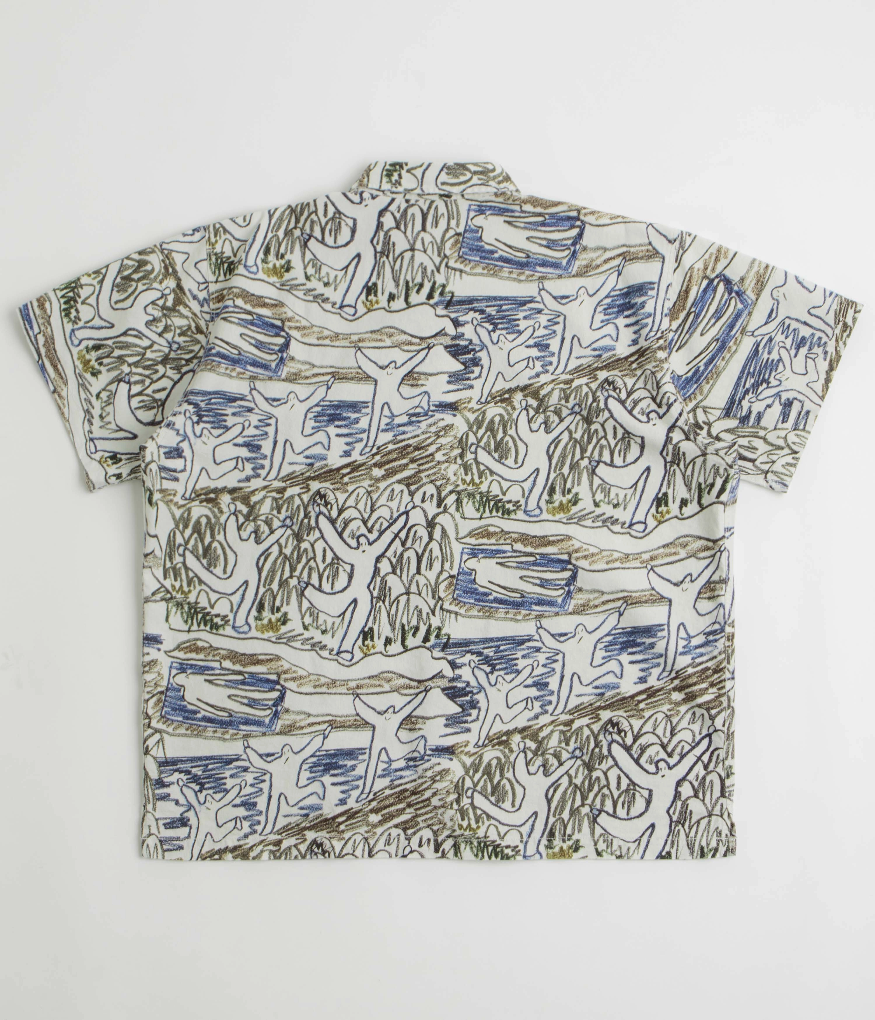 Teen Fashion Polar Beach Day Tom Short Sleeve Shirt - Off White