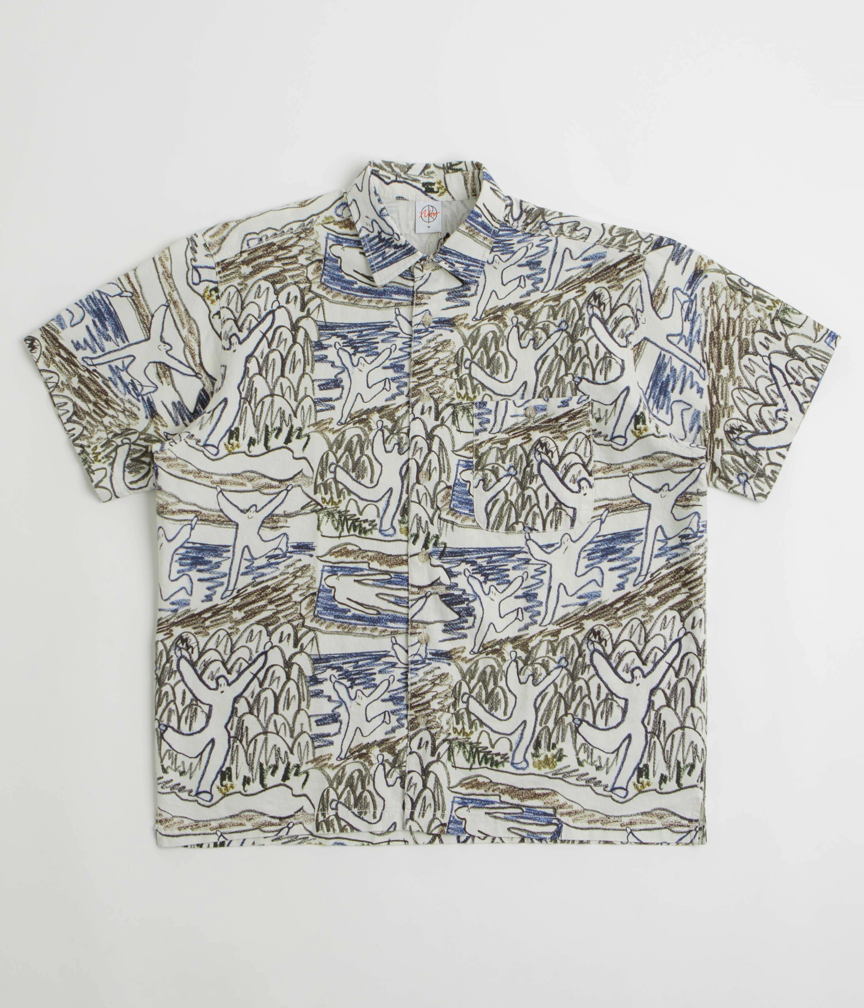 Polar Beach Day Tom Short Sleeve Shirt - Off White Abstract print Anniversary Celebration