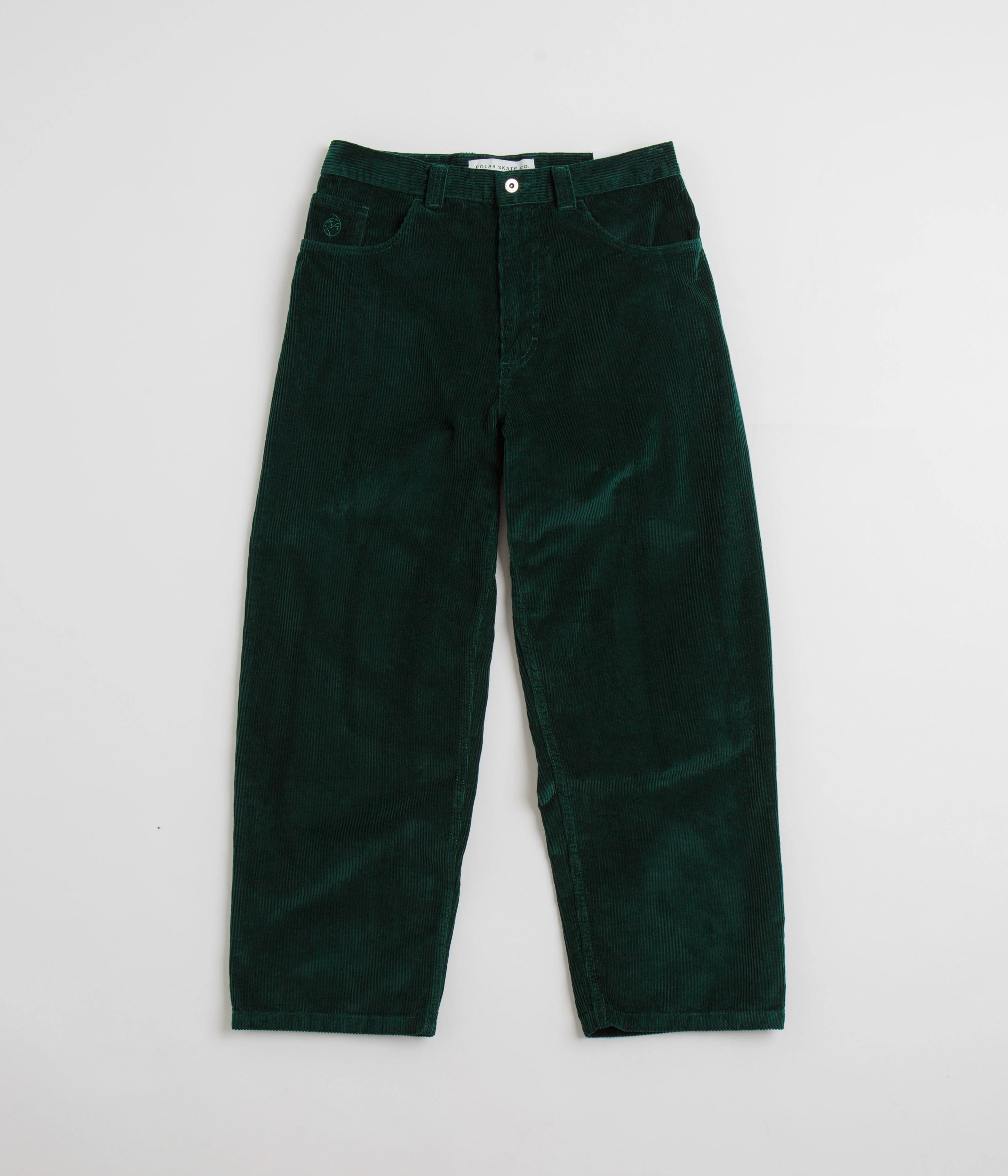 Polar Big Boy Cord Pants - Dark Emerald Compression Fit Curved Waistline