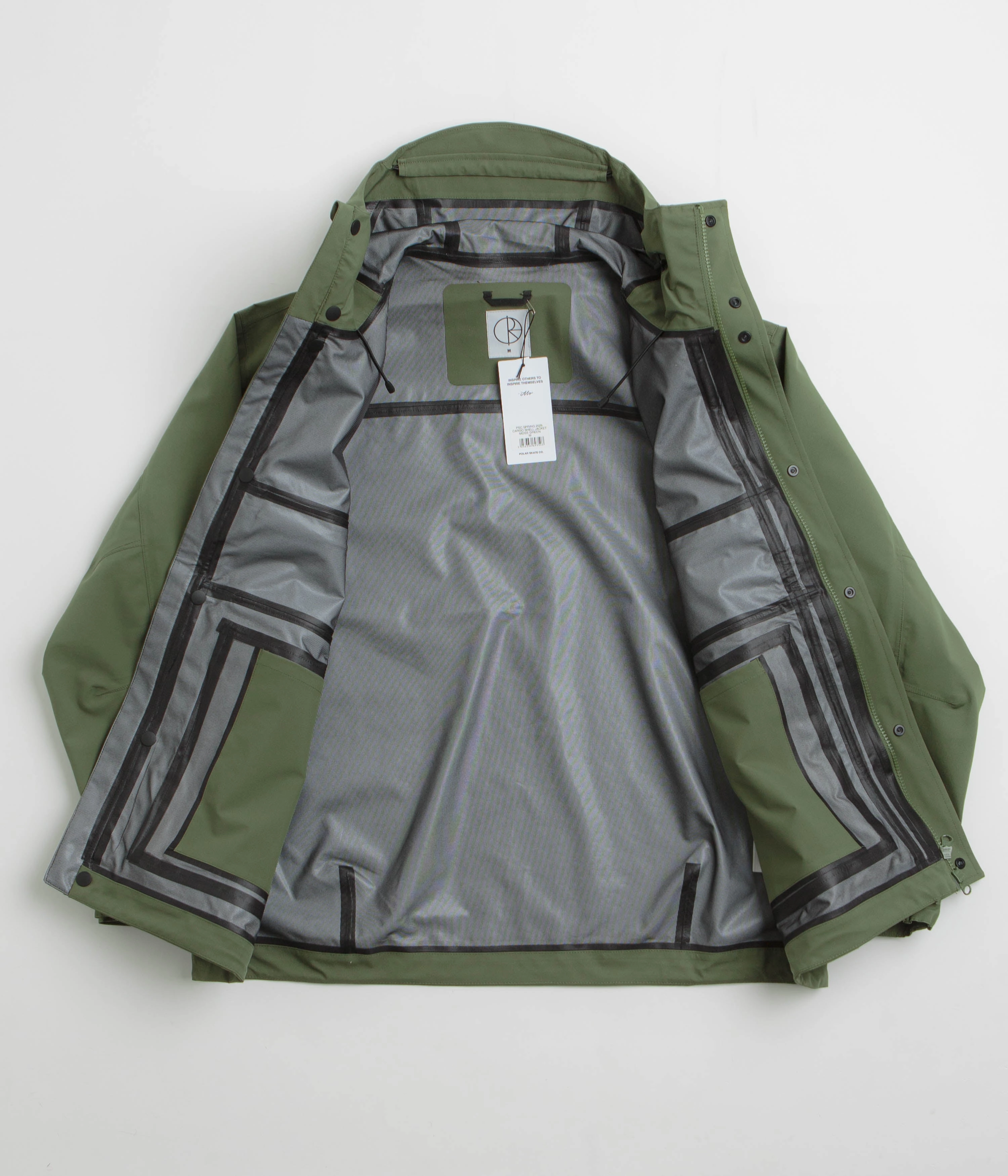 bus ride NoiseFreeMaterial Polar Cargo Shell Jacket - Moss Green