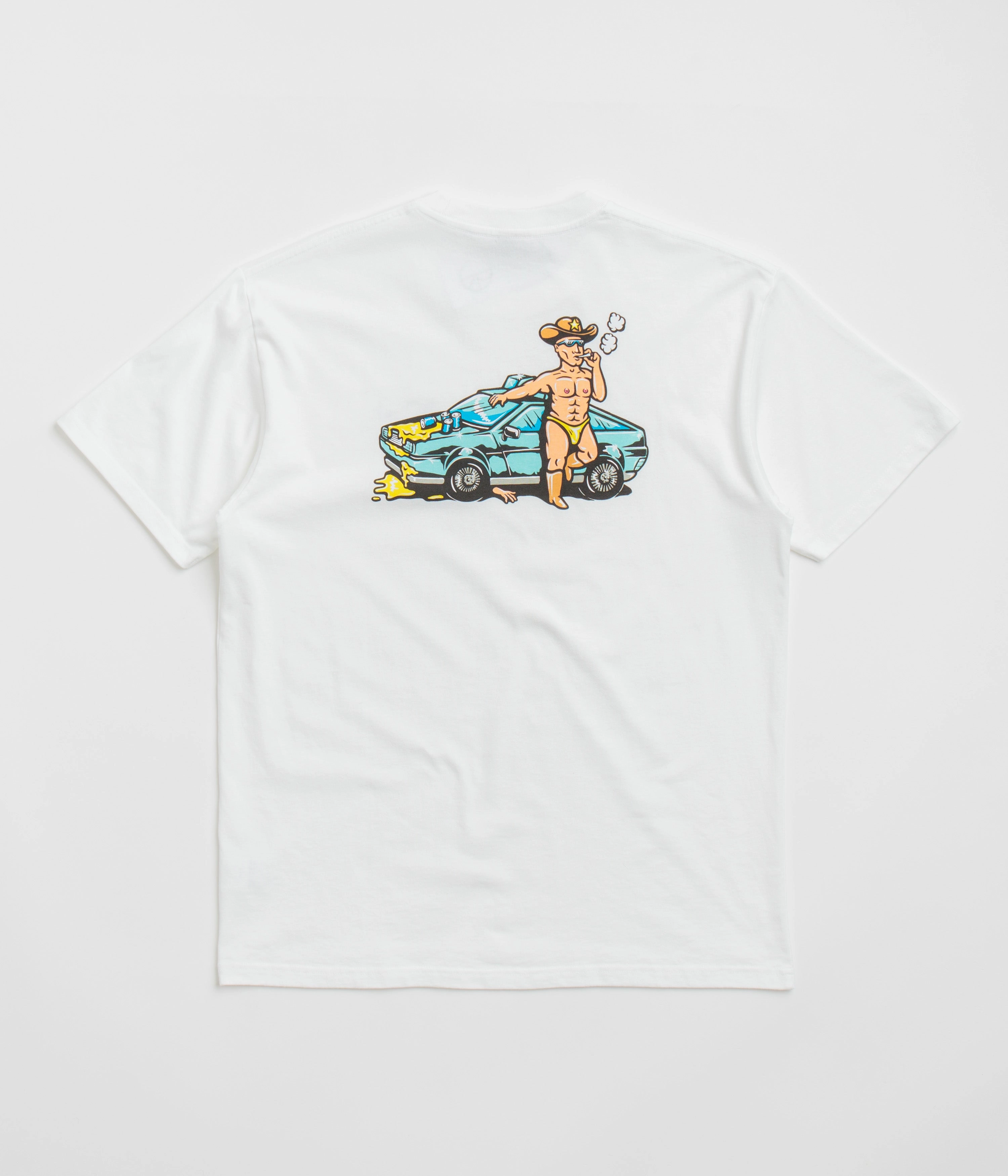 Simple and Light Casual Layer Polar Cowboy Cop T-Shirt - White