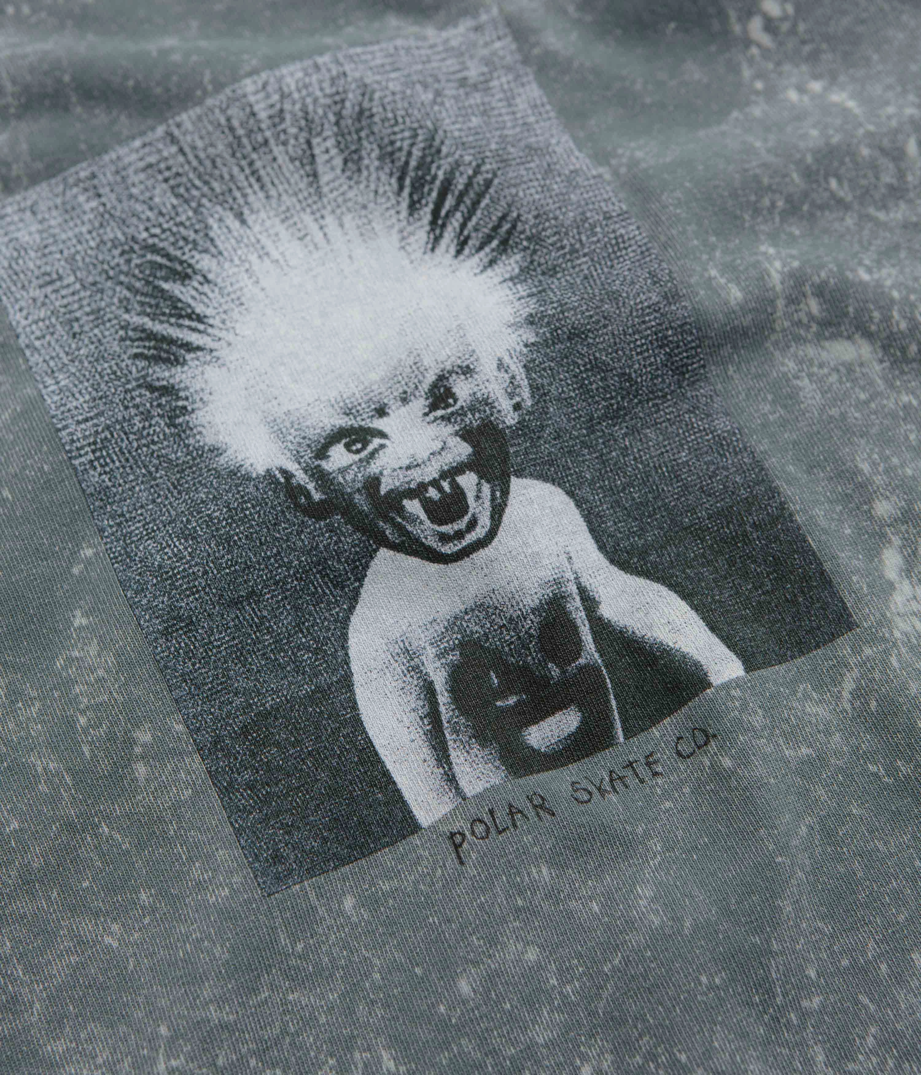 Fur combination Polar Demon Child Acid Long Sleeve T-Shirt - Grey