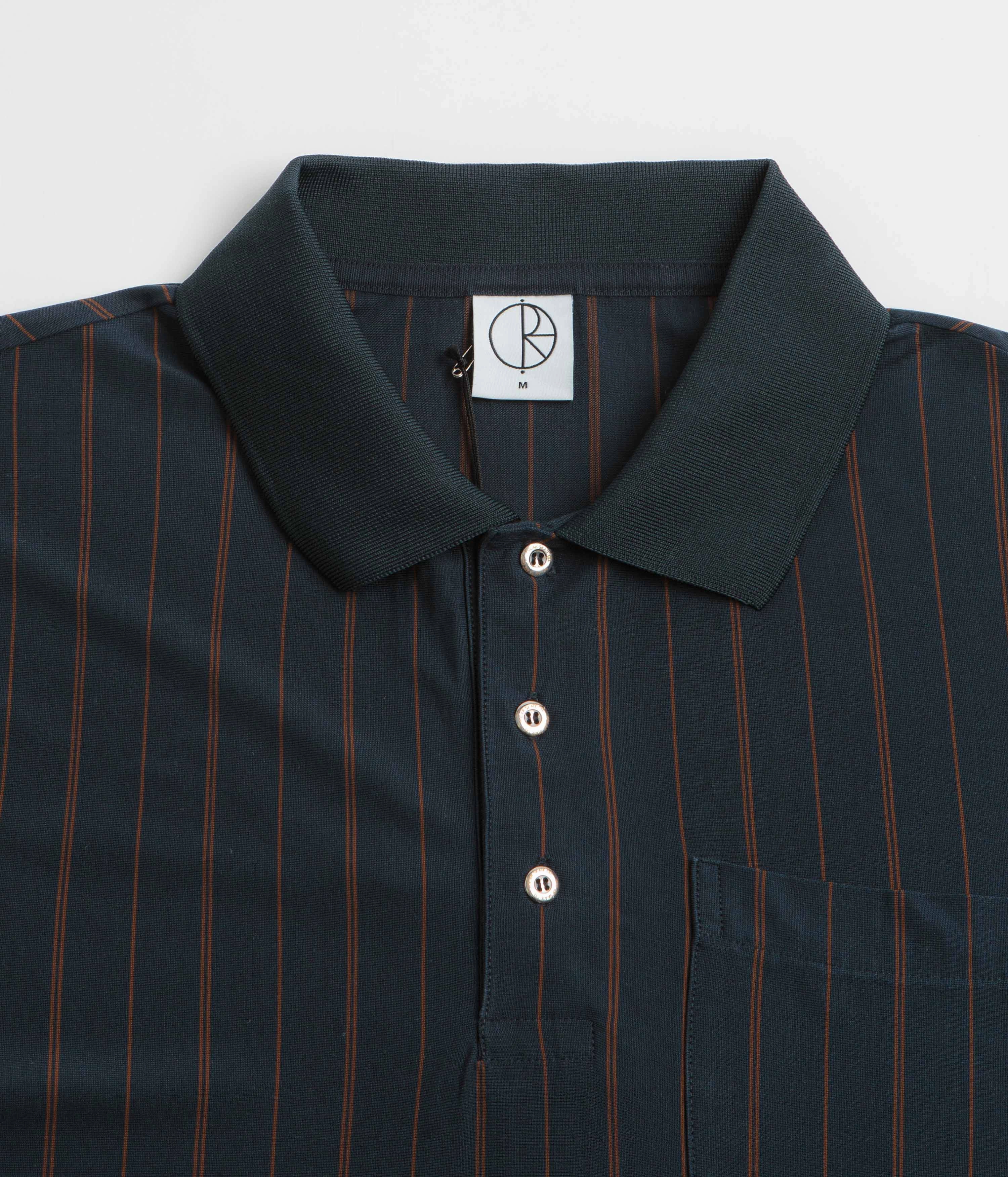 Polka Dot Polar Fancy Polo Shirt - Navy / Brown