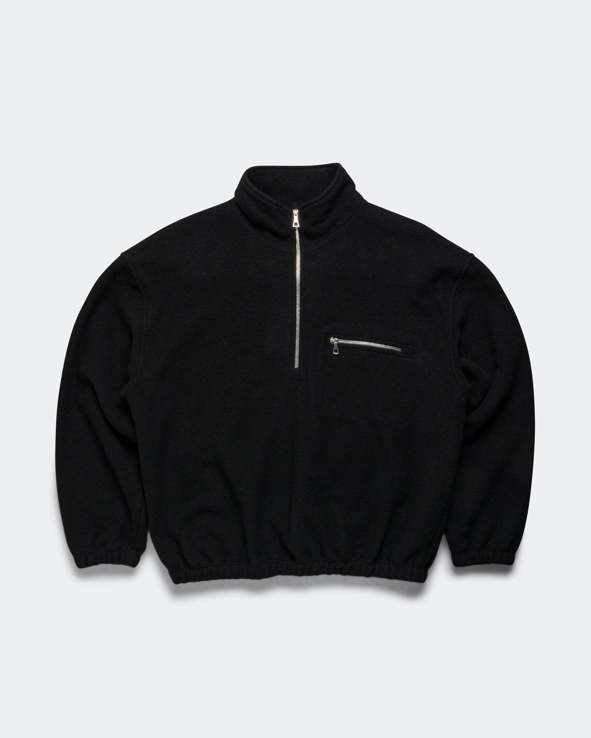 Polar Fleece Half Zip - Black Natural Fleece product urban fashion sense Everyday Outfit