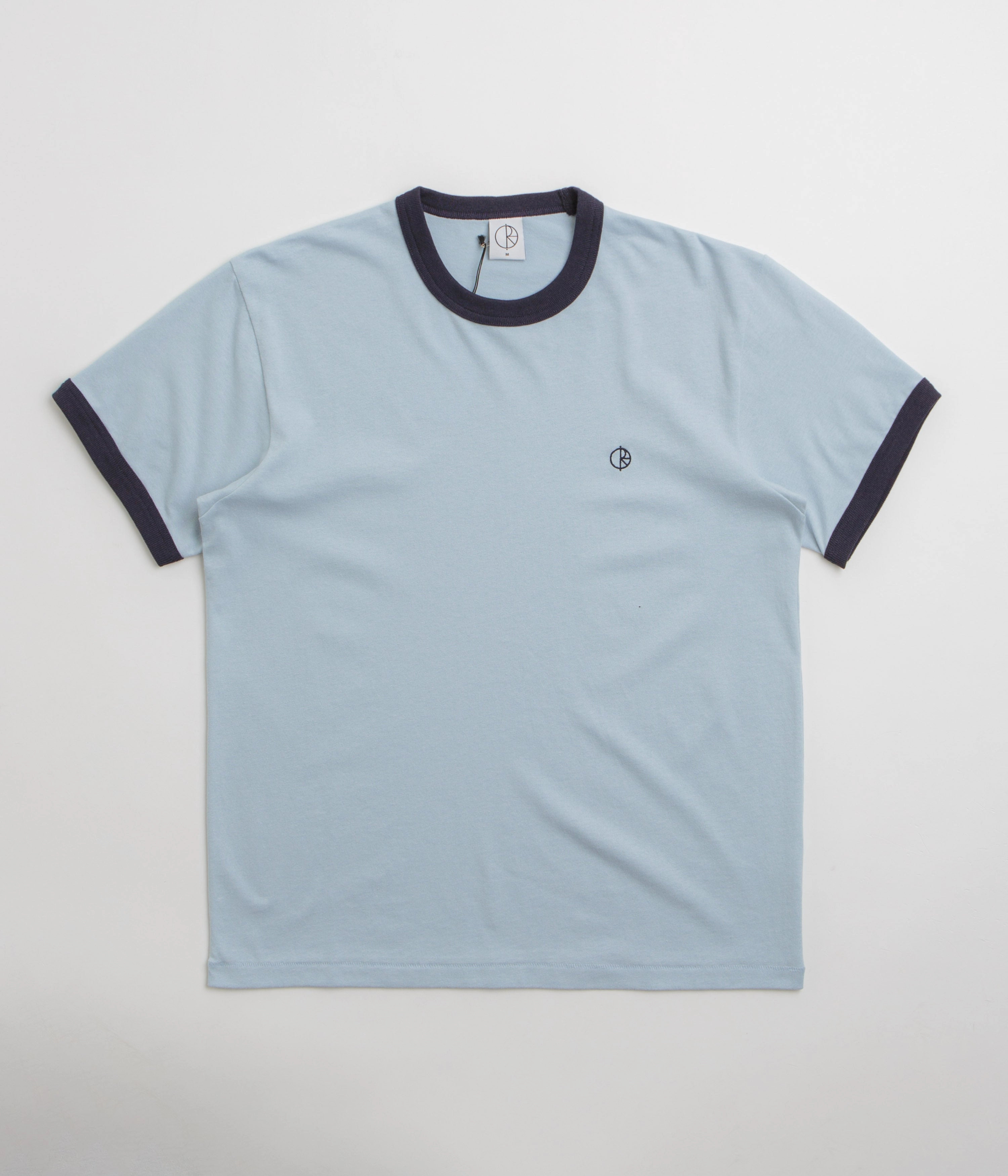 Polar Ringer T-Shirt - Light Blue / Navy perfect for all-day wear EcoConscious Processing
