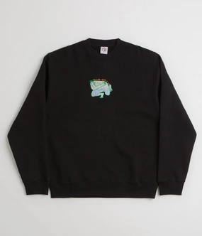 Polar Shy Bow Dave Crewneck Sweatshirt - Black Cozy Street