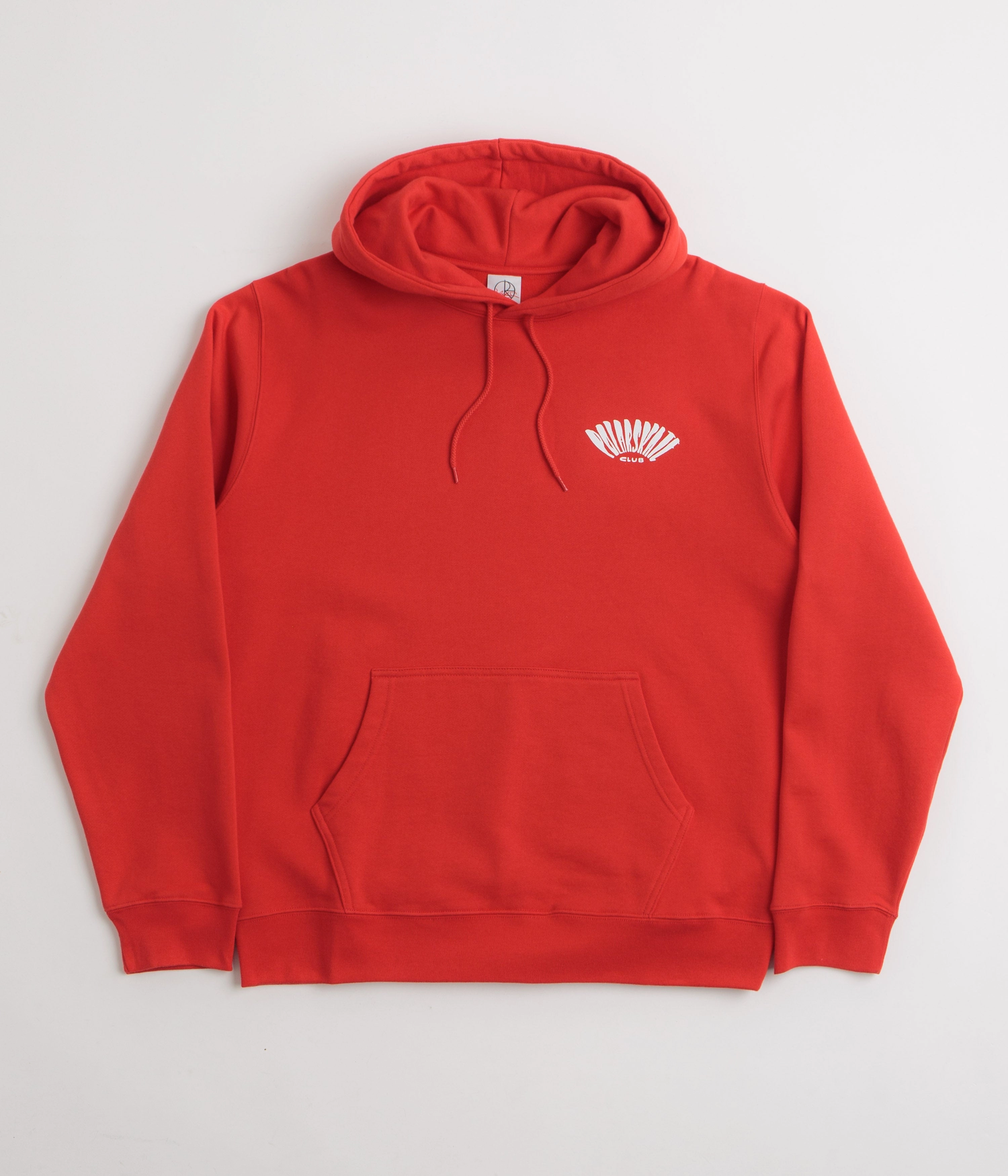 Polar Skate Club Dave Hoodie - Red Minimalist Trim Drop Shoulder Design
