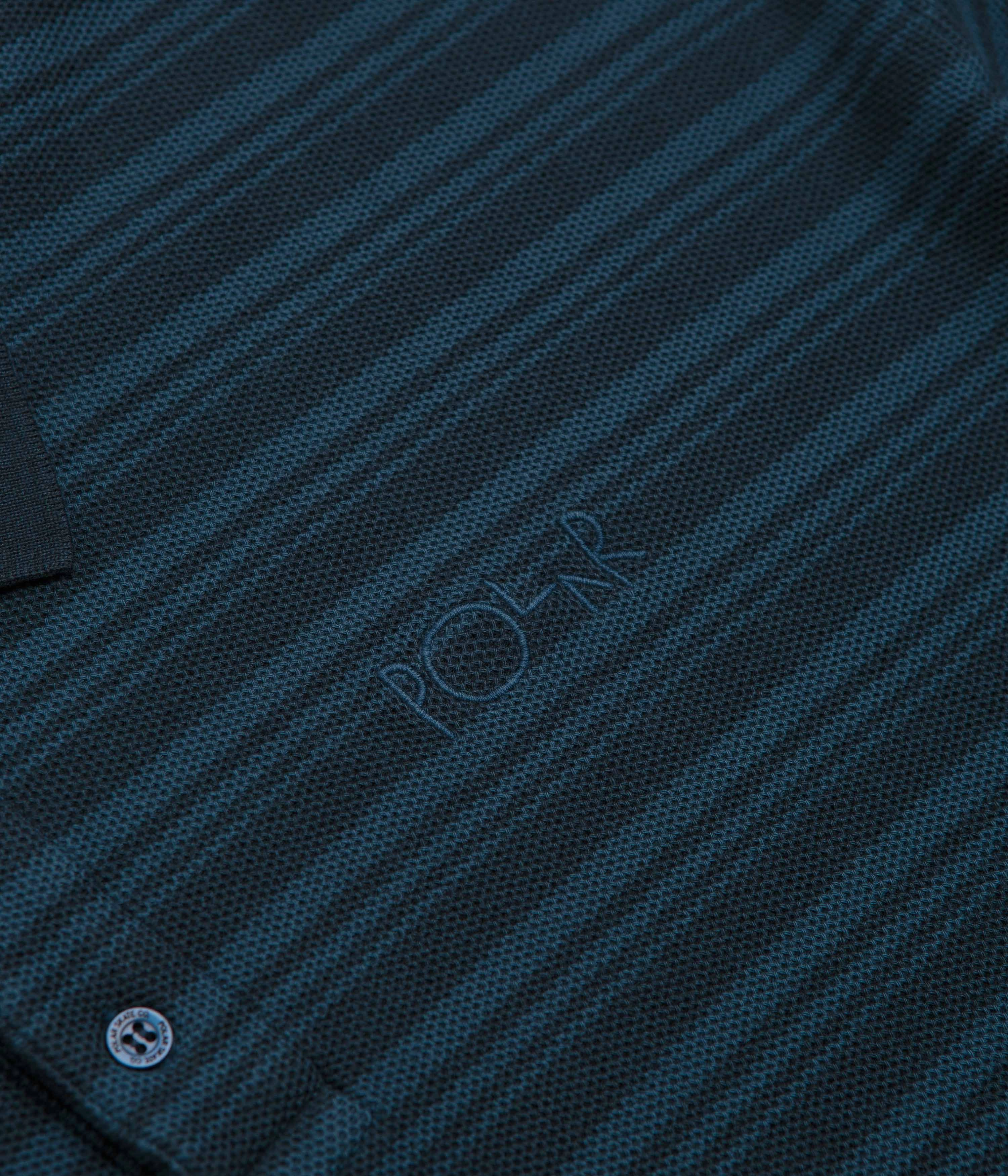 Polar Stripe Surf Polo Shirt - Neptune Blue Reinforced Collar