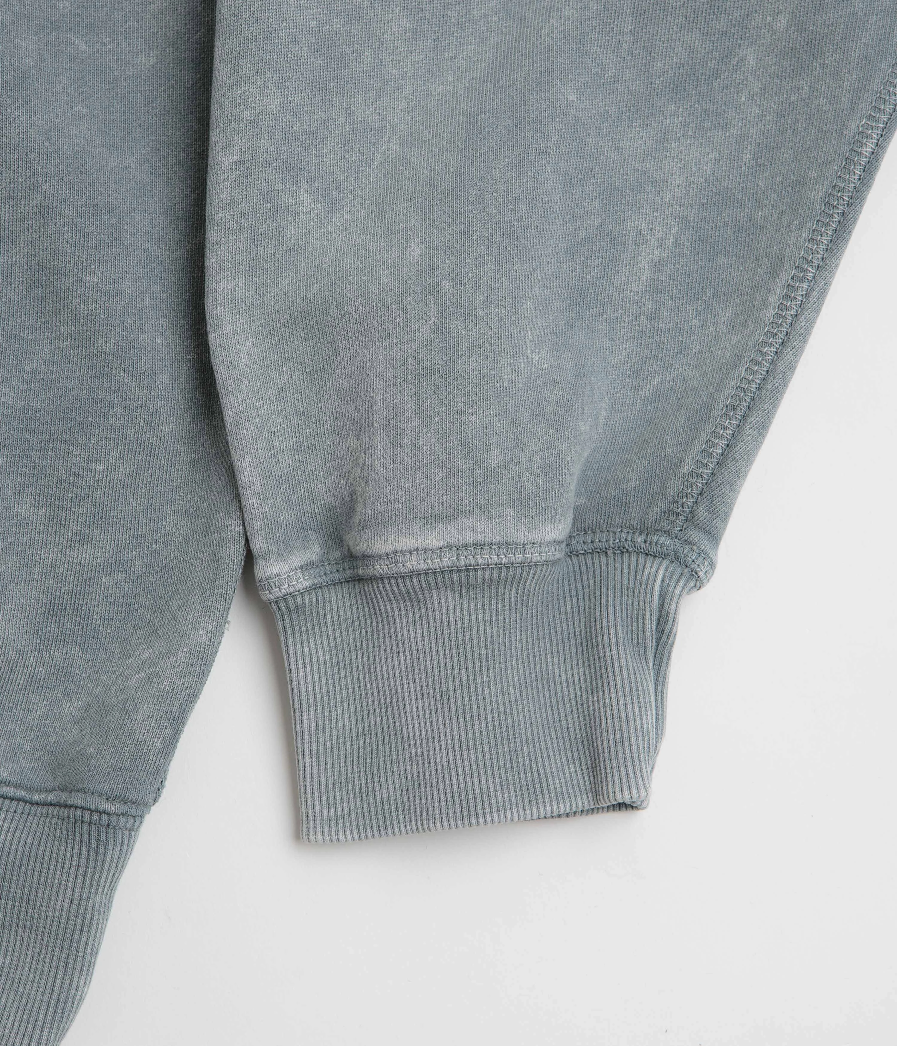 Ribbed Hem Details Lounging At Home Polar Surf Logo Acid Frank Hoodie - Grey