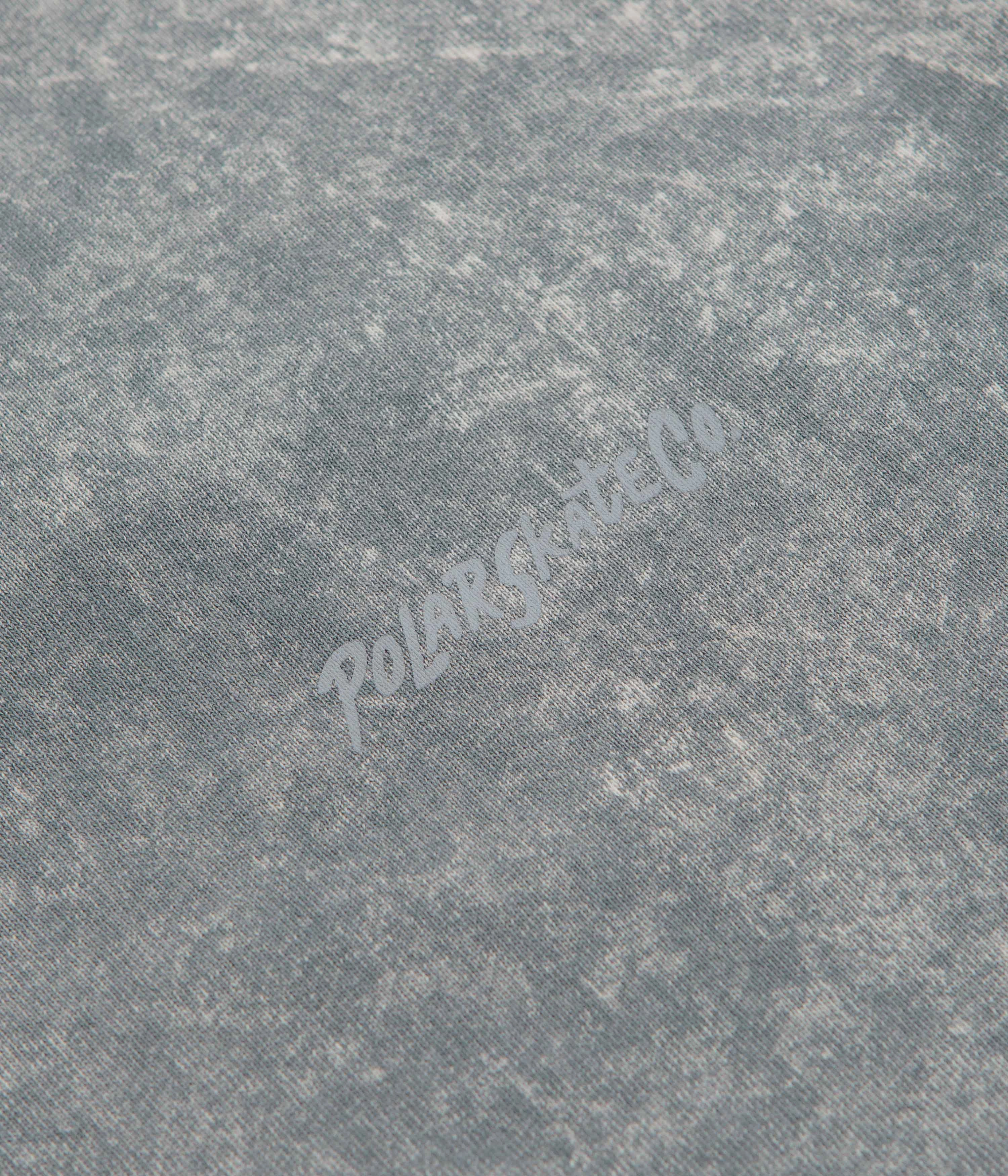 Polar Surf Logo Acid T-Shirt - Grey Durable Collar Construction