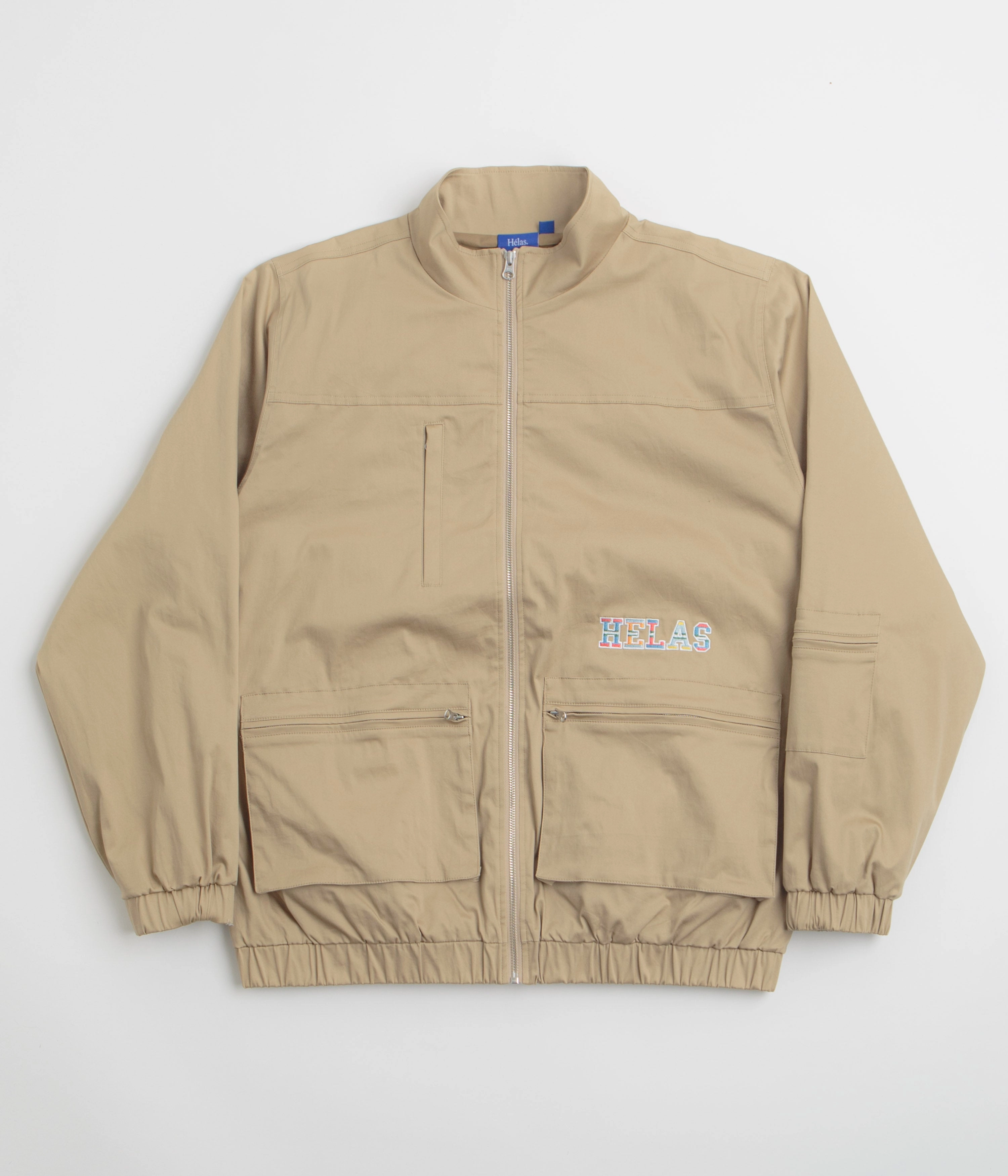 Helas Drapeau Utility Jacket - Beige Quick Access Pockets Art