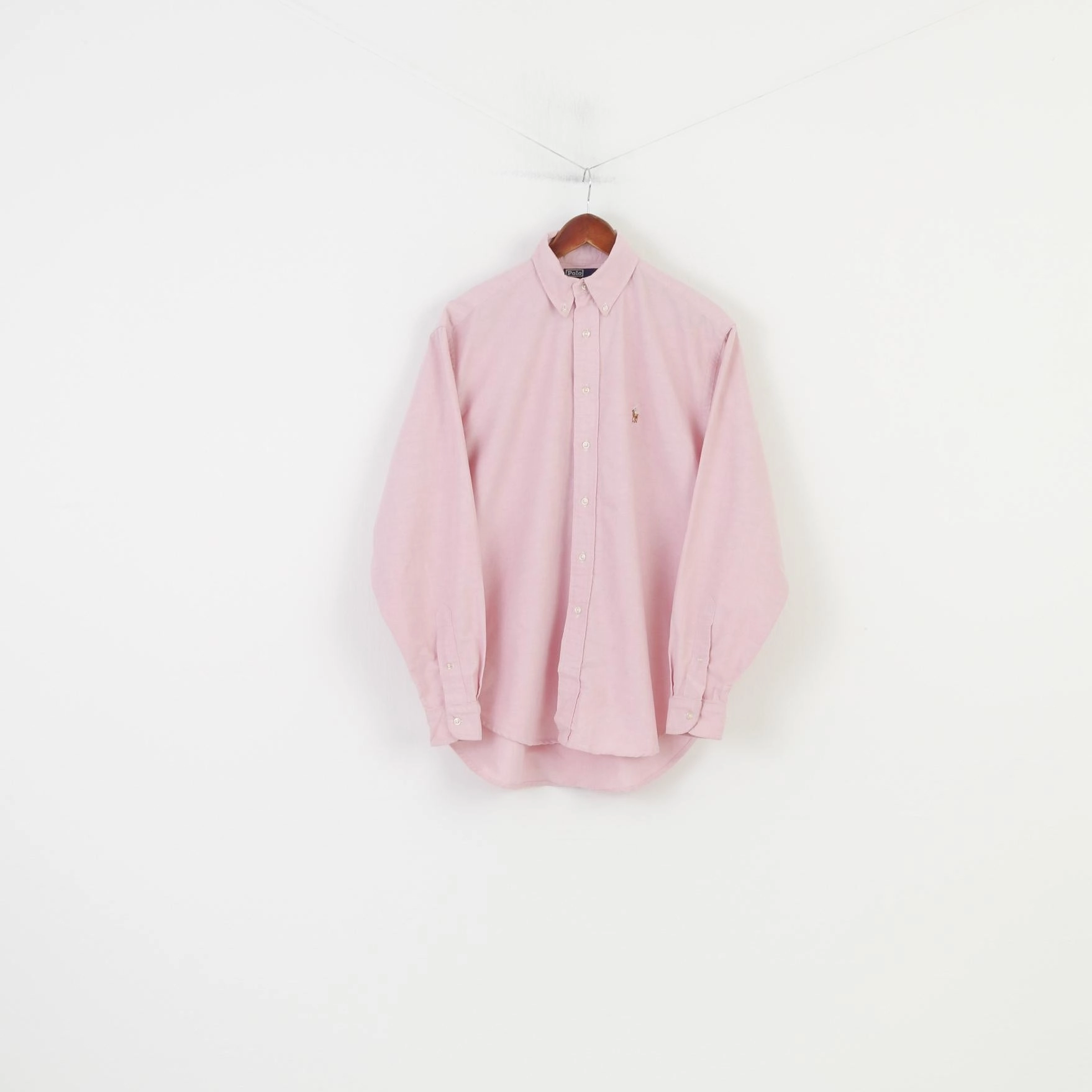 Polo By Ralph Lauren Men 15 33 XL Casual Shirt Pink Long Sleeve  Cotton Vintage Classic Top Non Restrictive Fit