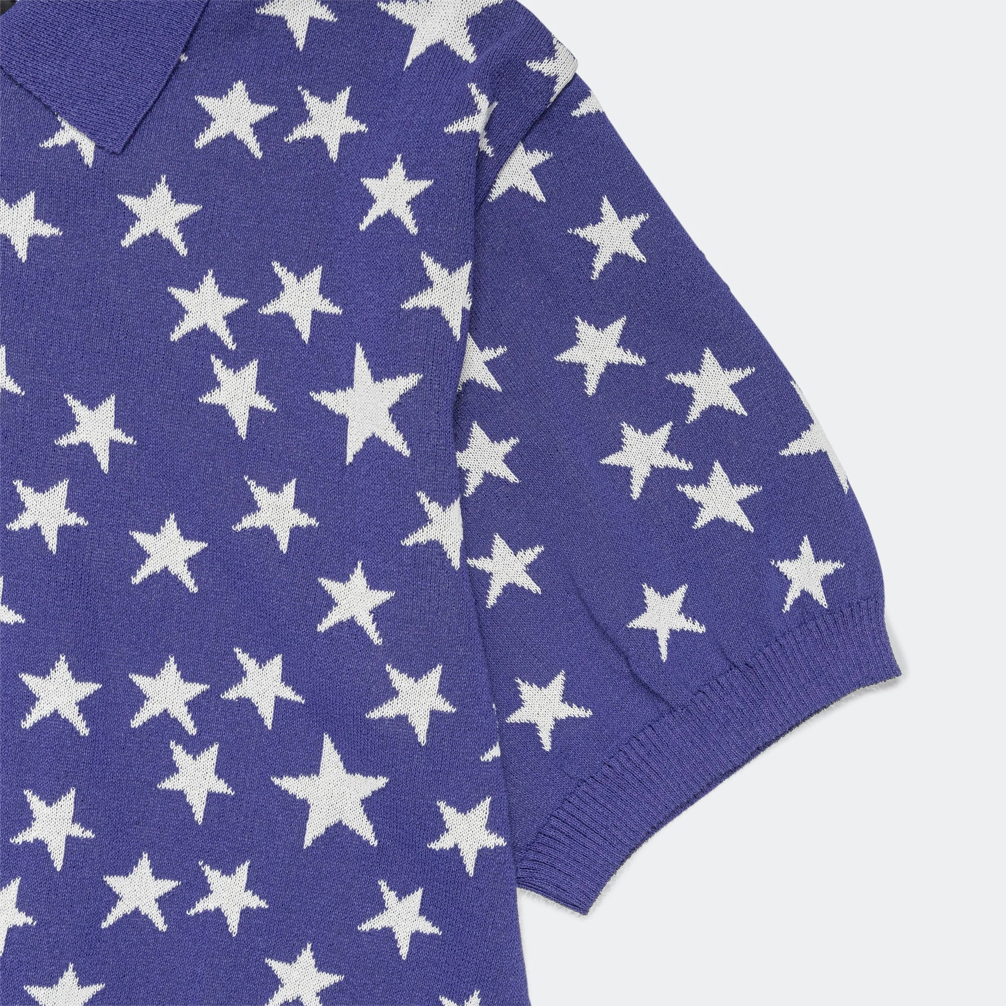 Polo SS Sweater - Purple PE/Washi Knit Stretch Fit Technology Unique Design