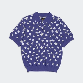 Polo SS Sweater - Purple PE/Washi Knit Plus Size