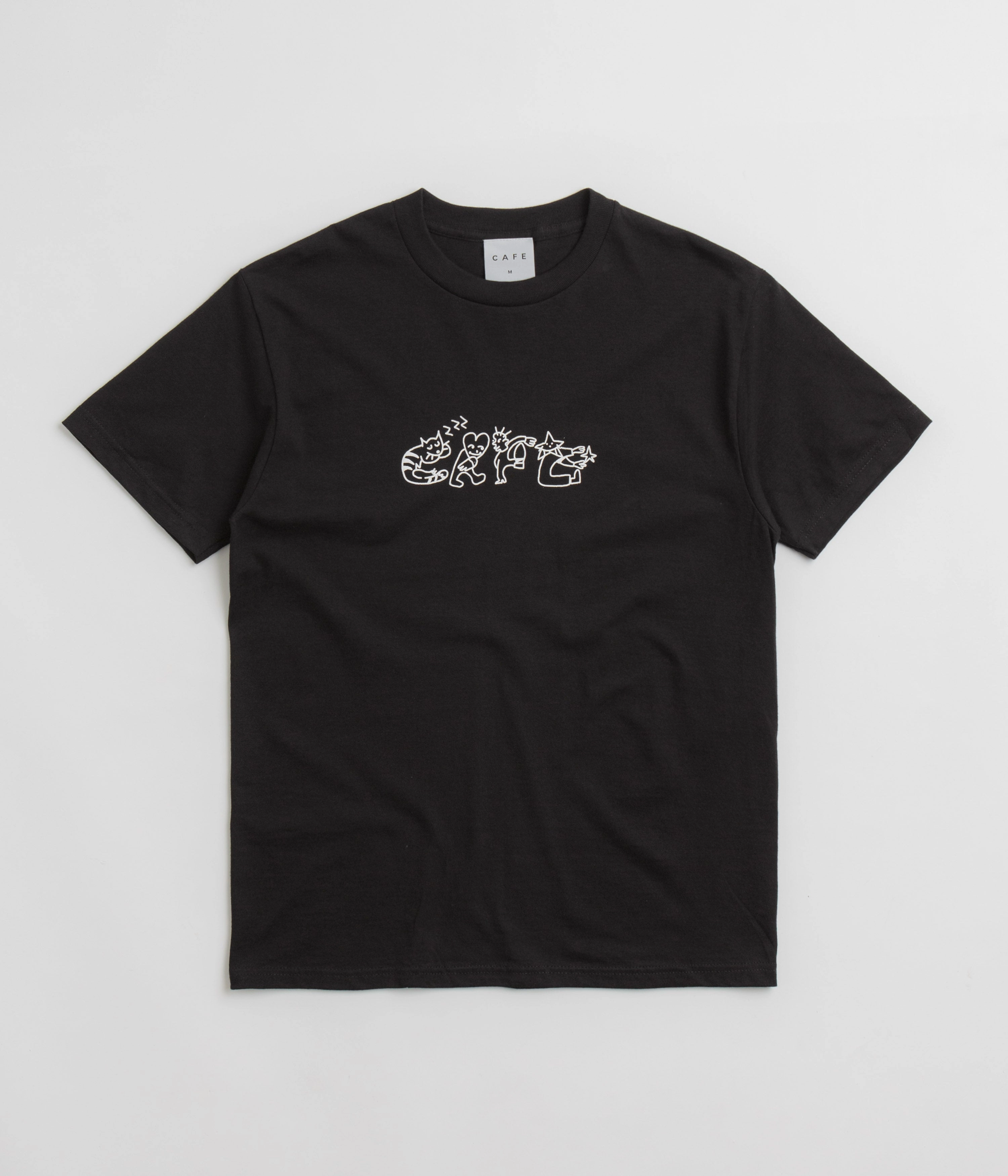 Effortless Layer Skateboard Cafe Buddy T-Shirt - Black