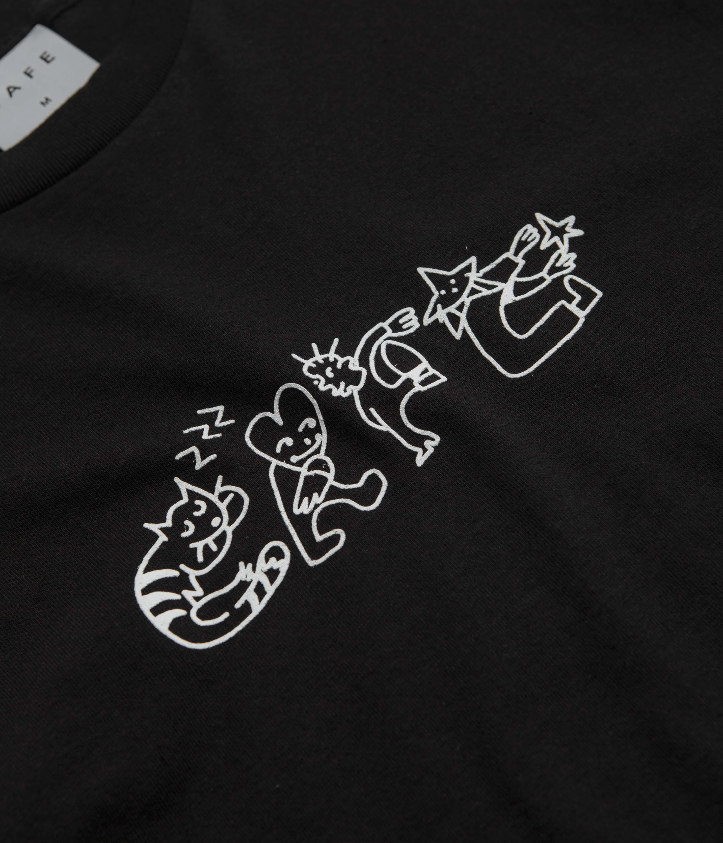 Skateboard Cafe Buddy T-Shirt - Black Vintage Wash Effect