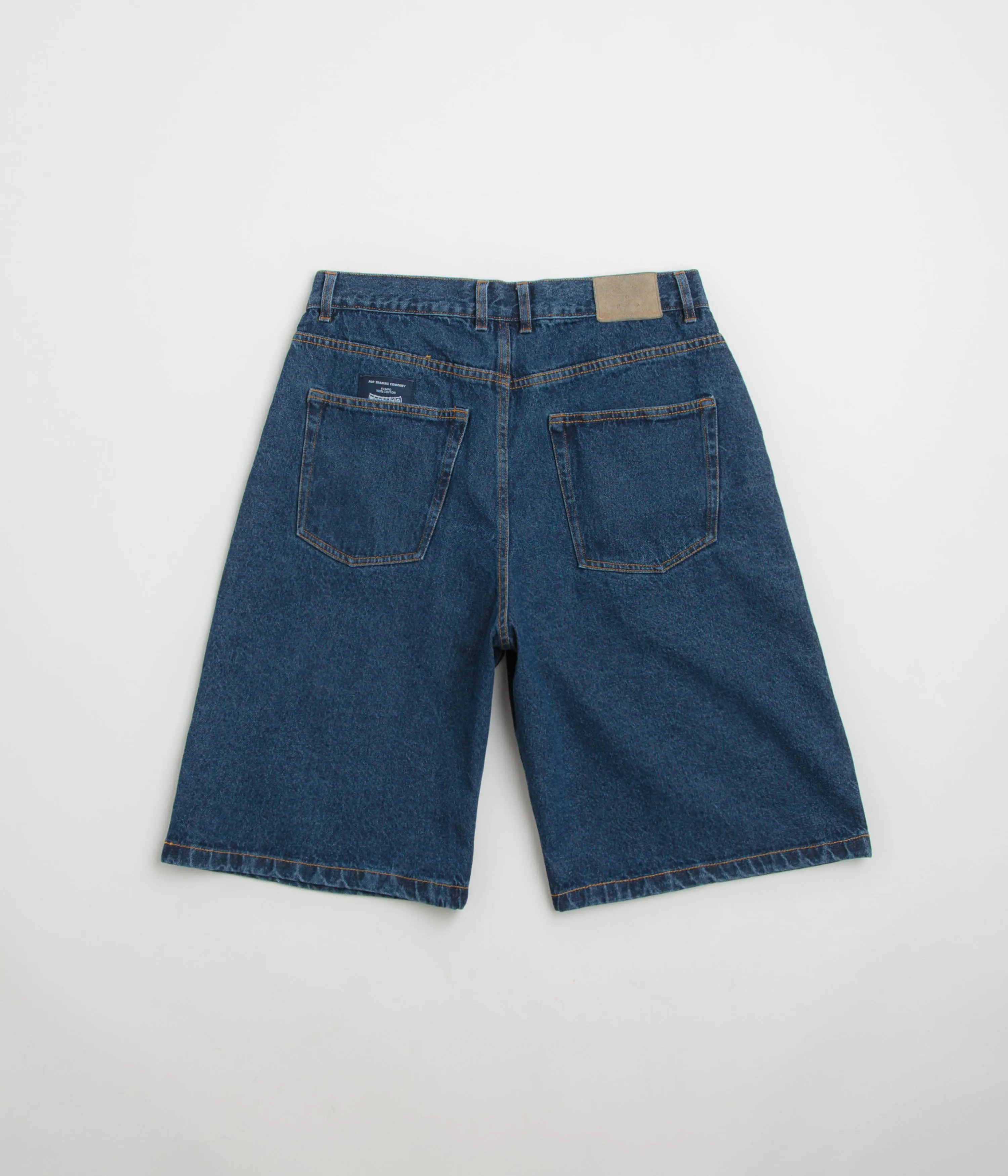 Pop Trading Company DRS Denim Shorts - Rinsed Denim Vintage Look