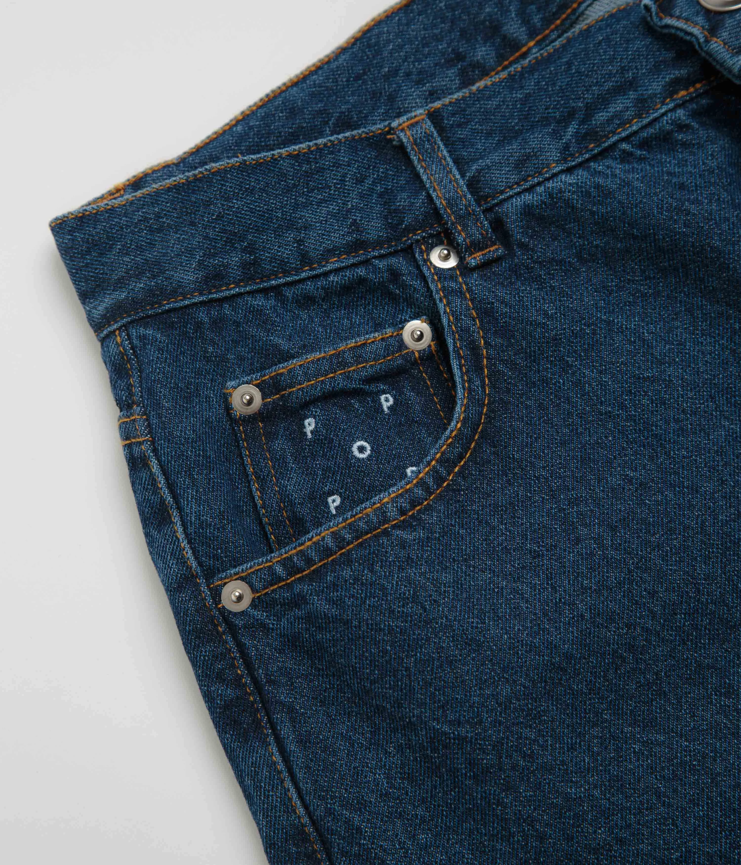 Pop Trading Company DRS Denim Shorts - Rinsed Denim Simple Style