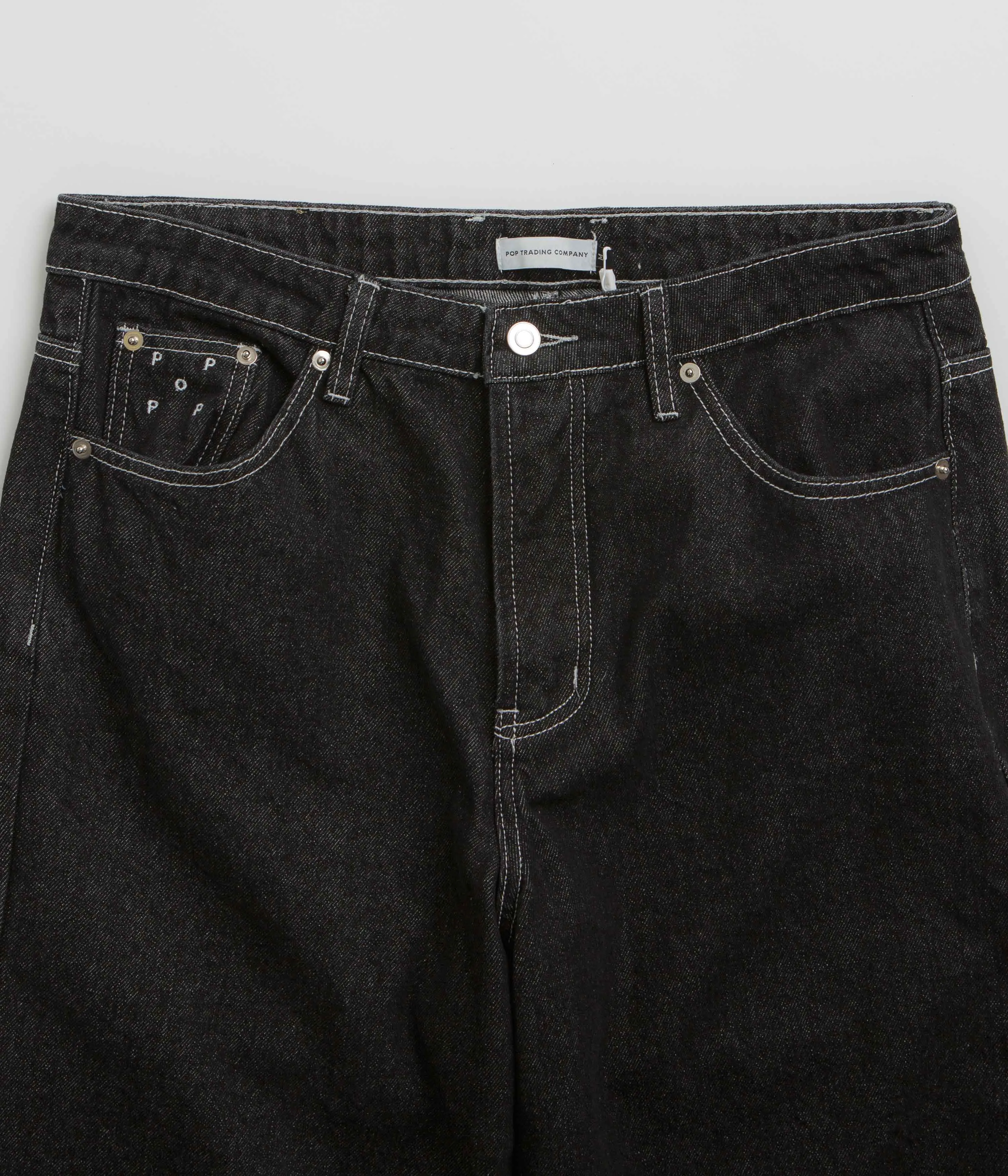 Pop Trading Company Longer DRS Shorts - Black Denim Warm Day Outfit