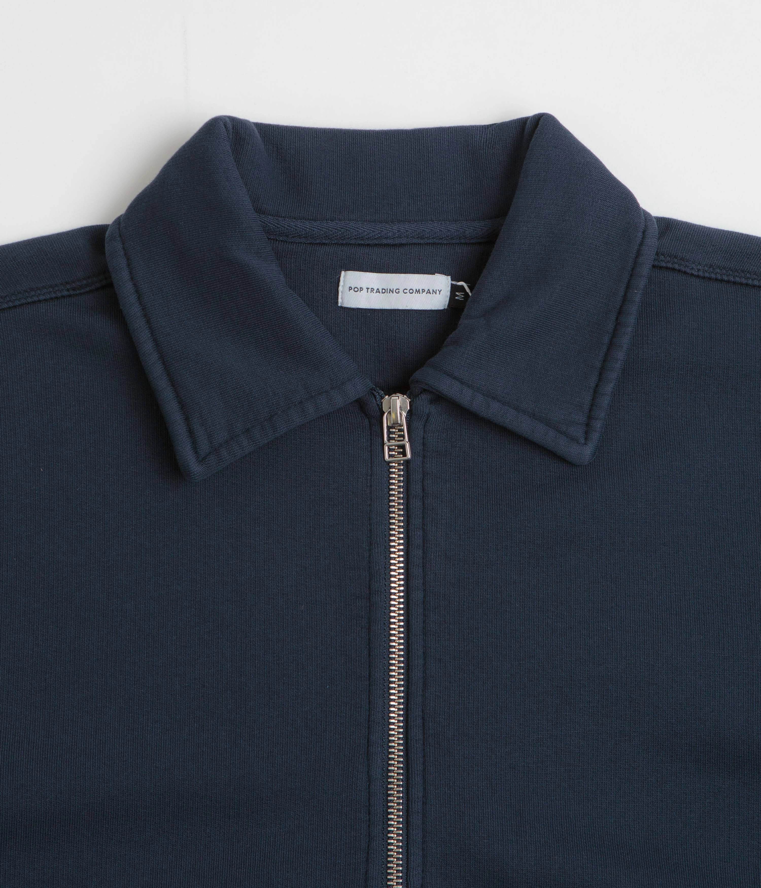 Pop Trading Company 1/2 Zip Sweatshirt - Navy Active Fit