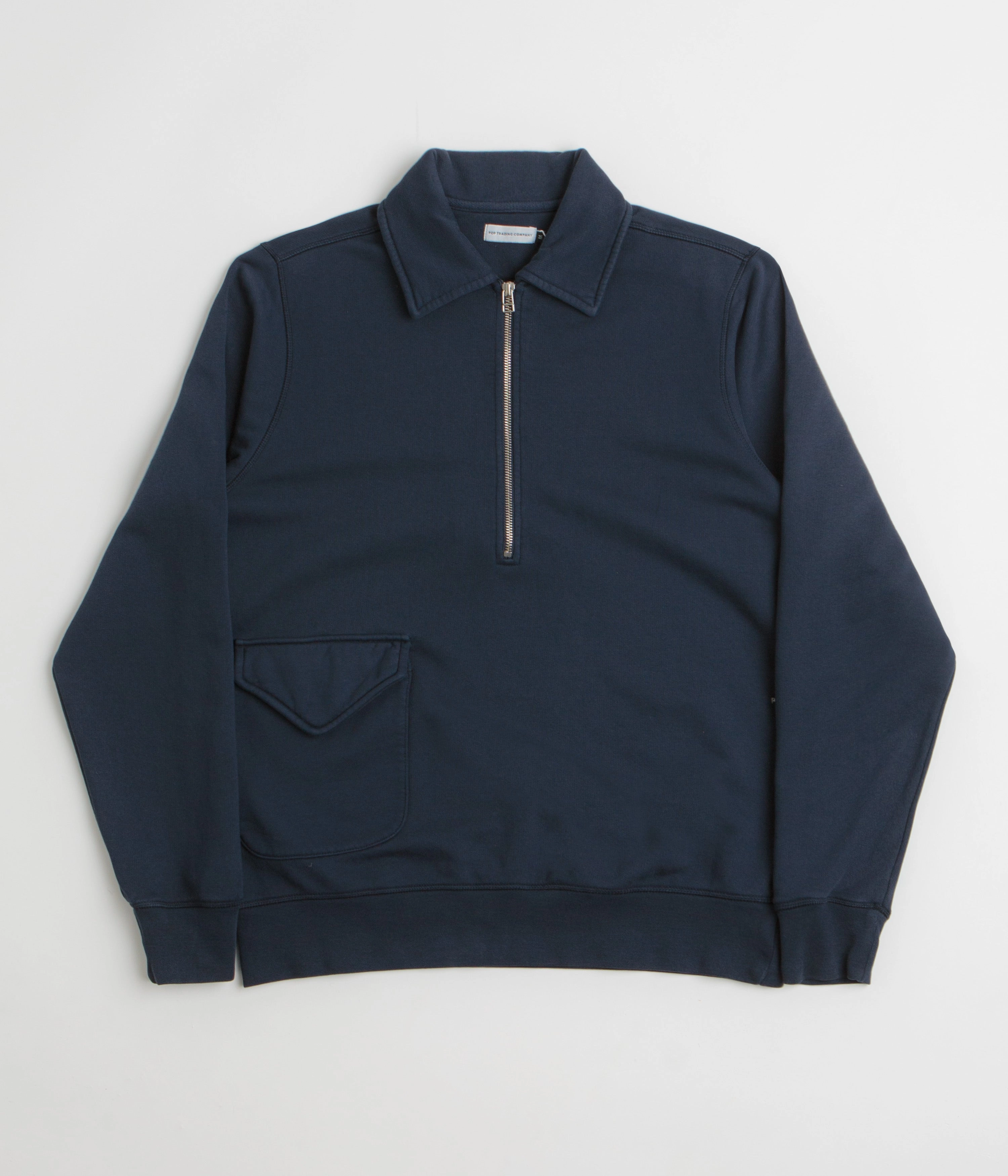 Versatile Wear product yoga friendly flexibility Pop Trading Company 1/2 Zip Sweatshirt - Navy