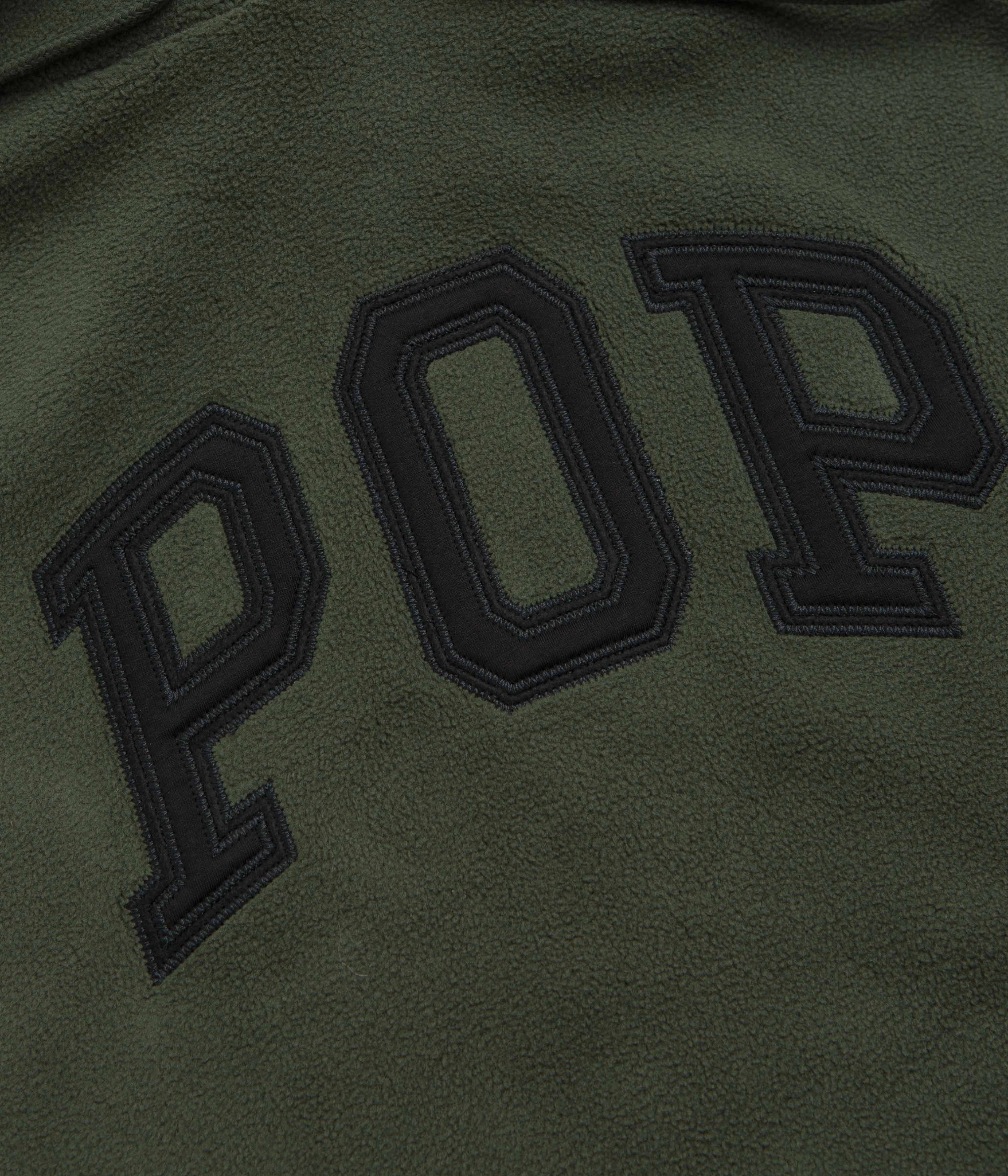Pop Trading Company Arch Hoodie - Duffel Green dark colors Quick Dry Material