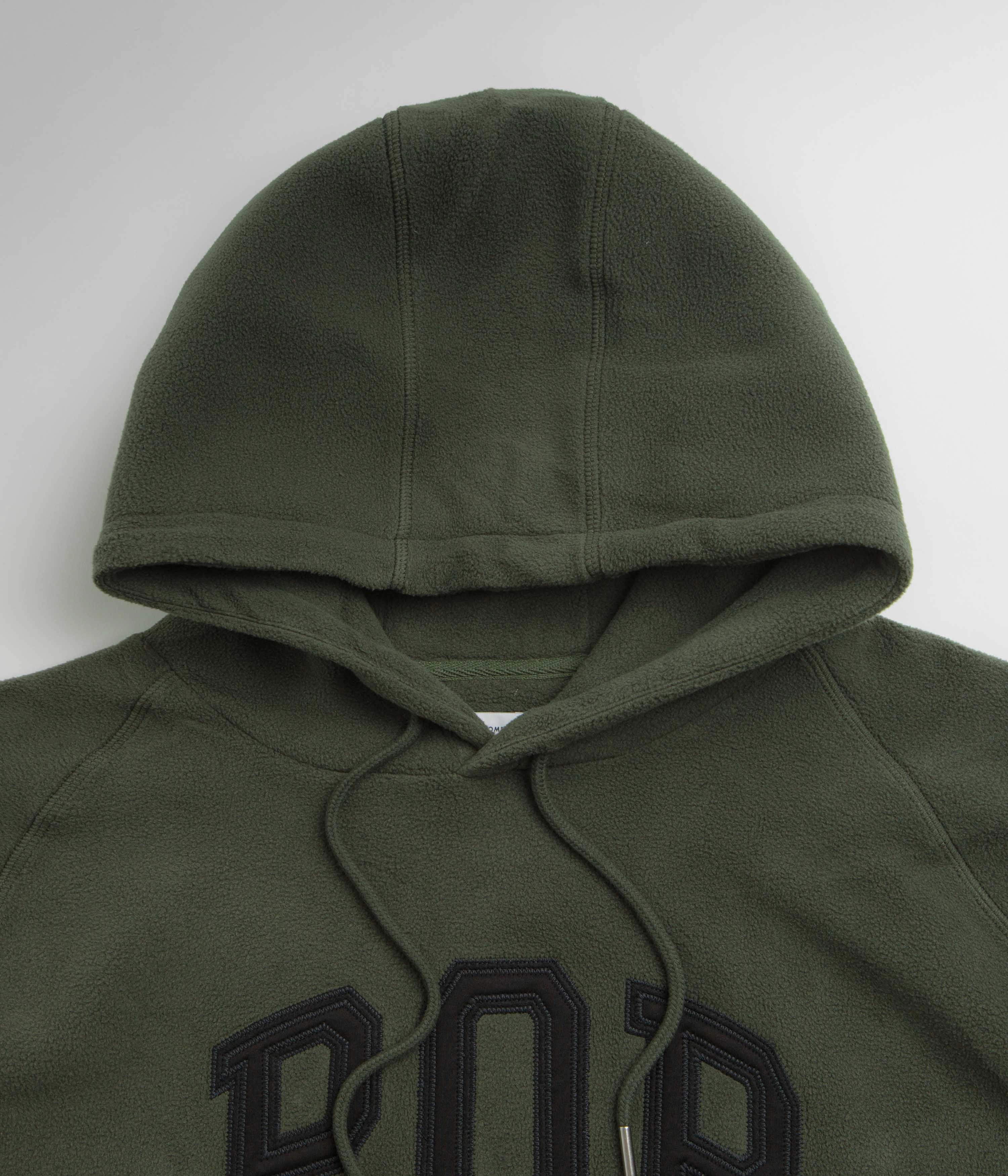 Contrast Stitching Accents Pop Trading Company Arch Hoodie - Duffel Green
