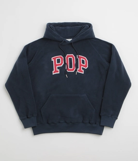 Pop Trading Company Arch Hoodie - Navy / Red Street Light