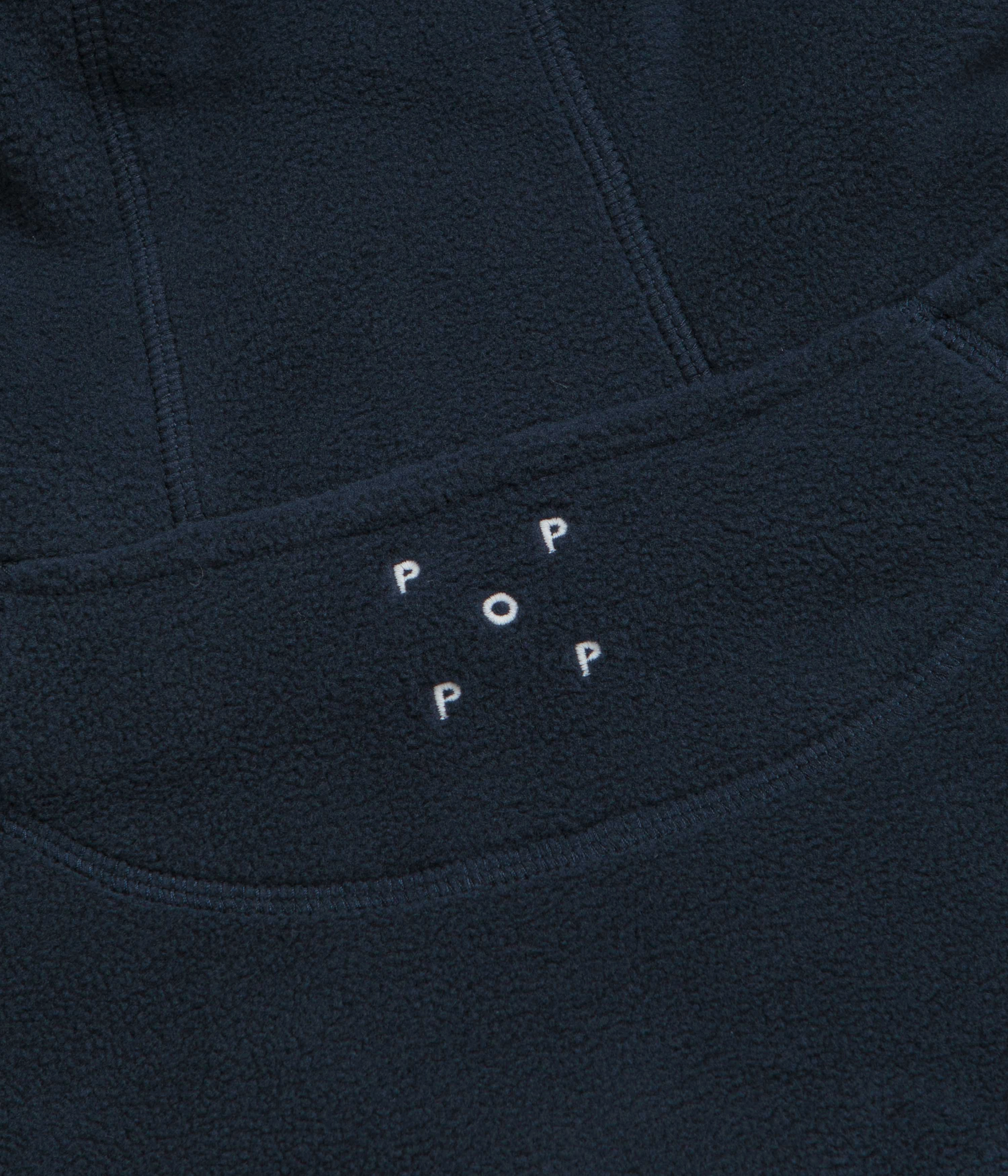 Pop Trading Company Arch Hoodie - Navy / Red Minimalist Outfit