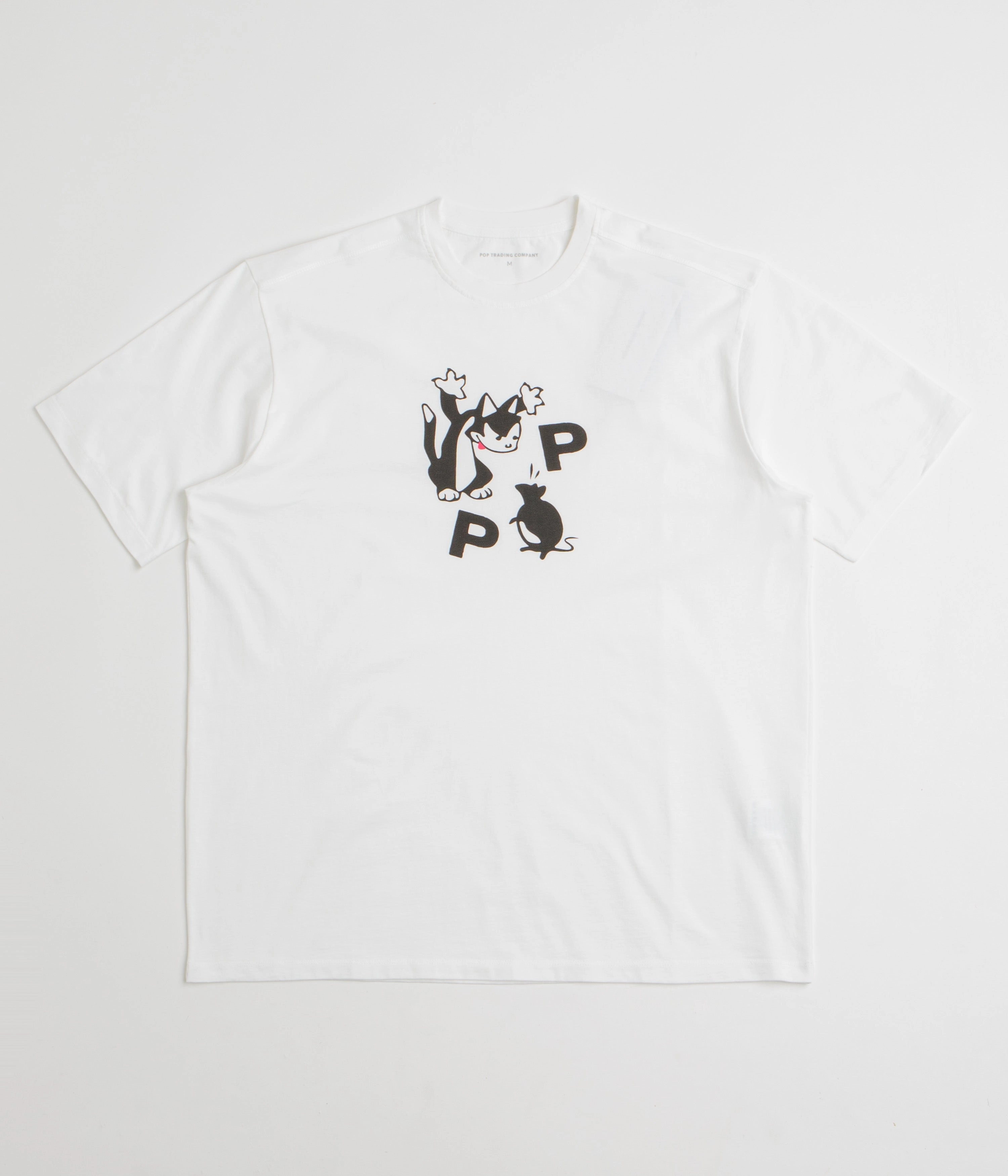 Pop Trading Company Catch T-Shirt - White / Black Fashionable
