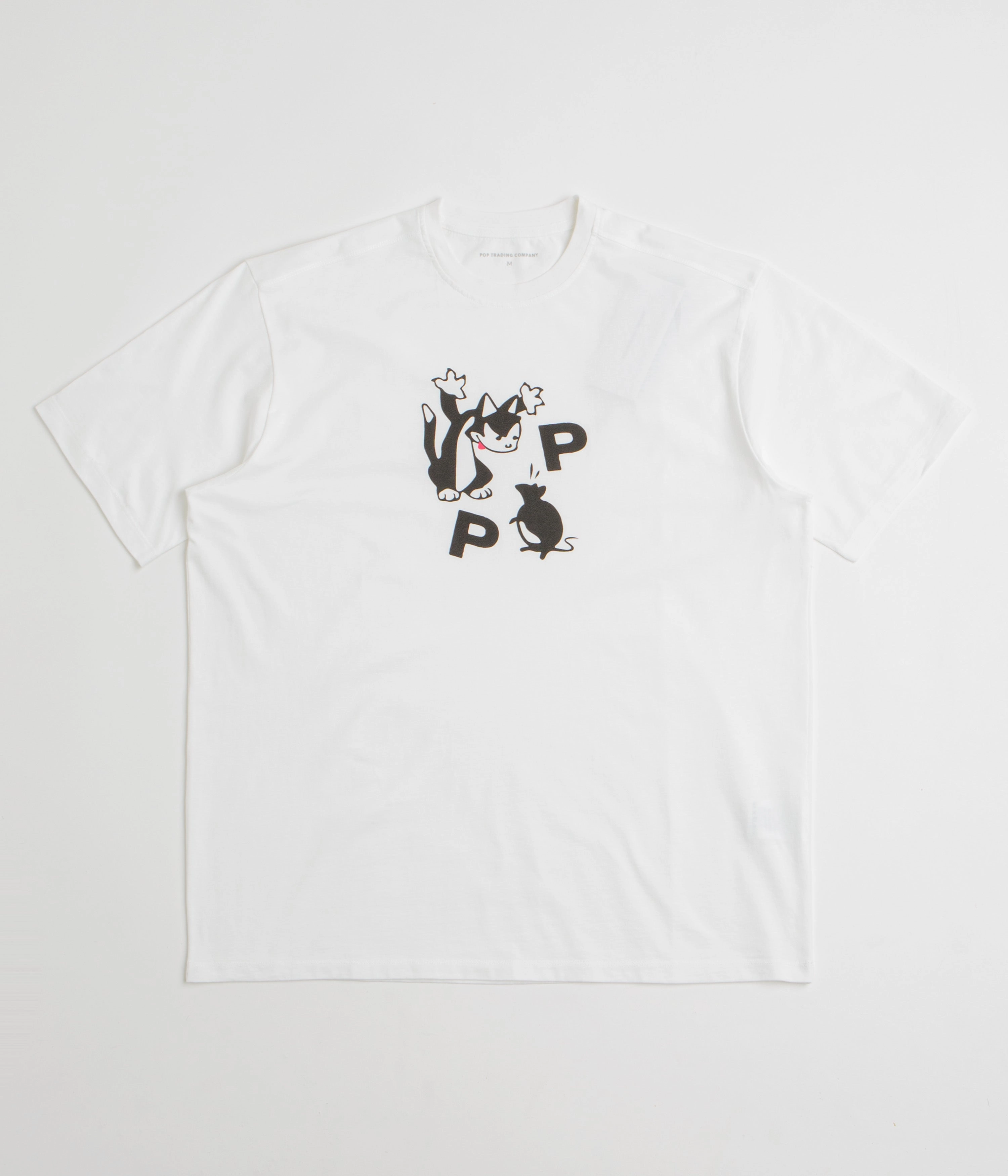 Casual Layer Wear AntiBacterialTreatment Pop Trading Company Catch T-Shirt - White / Black