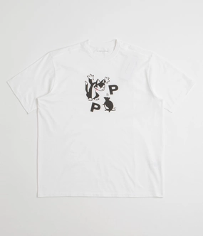 Pop Trading Company Catch T-Shirt - White / Black Fashionable