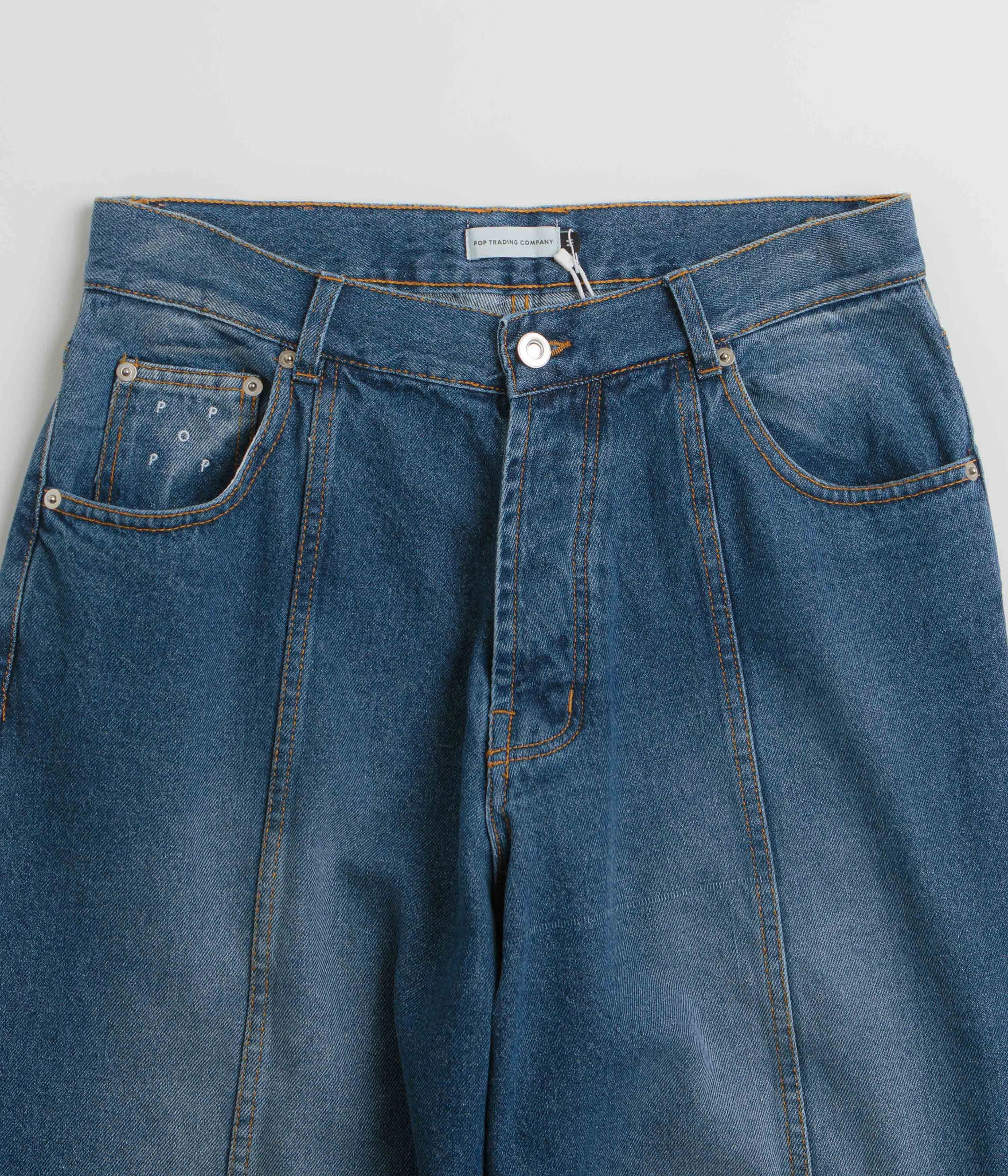 Water Resistant Finish Stay Flexible Pop Trading Company DRS Denim Seam Pants - Washed Denim