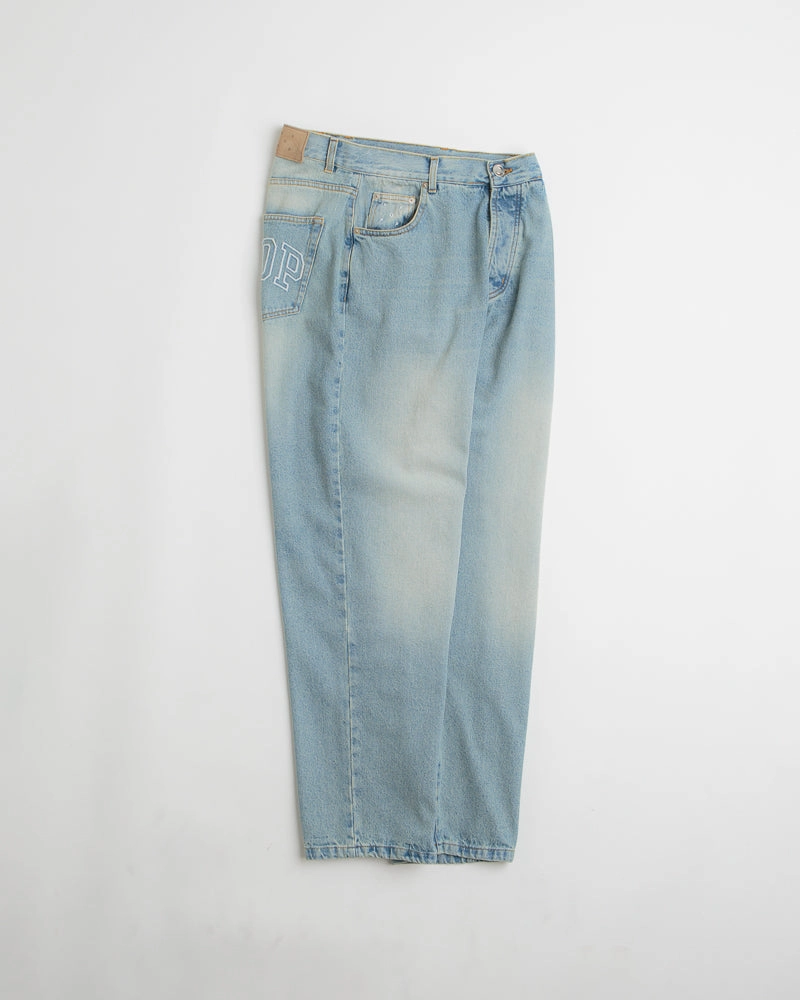 Low Profile Waistband Sporty Touch Pop Trading Company DRS Pants - Washed Denim / Blue