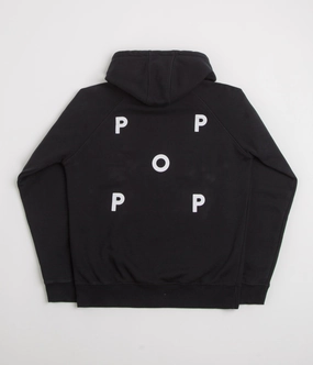 Pop Trading Company Logo Hoodie - Black / White Lifestyle Mode Sugar glider like