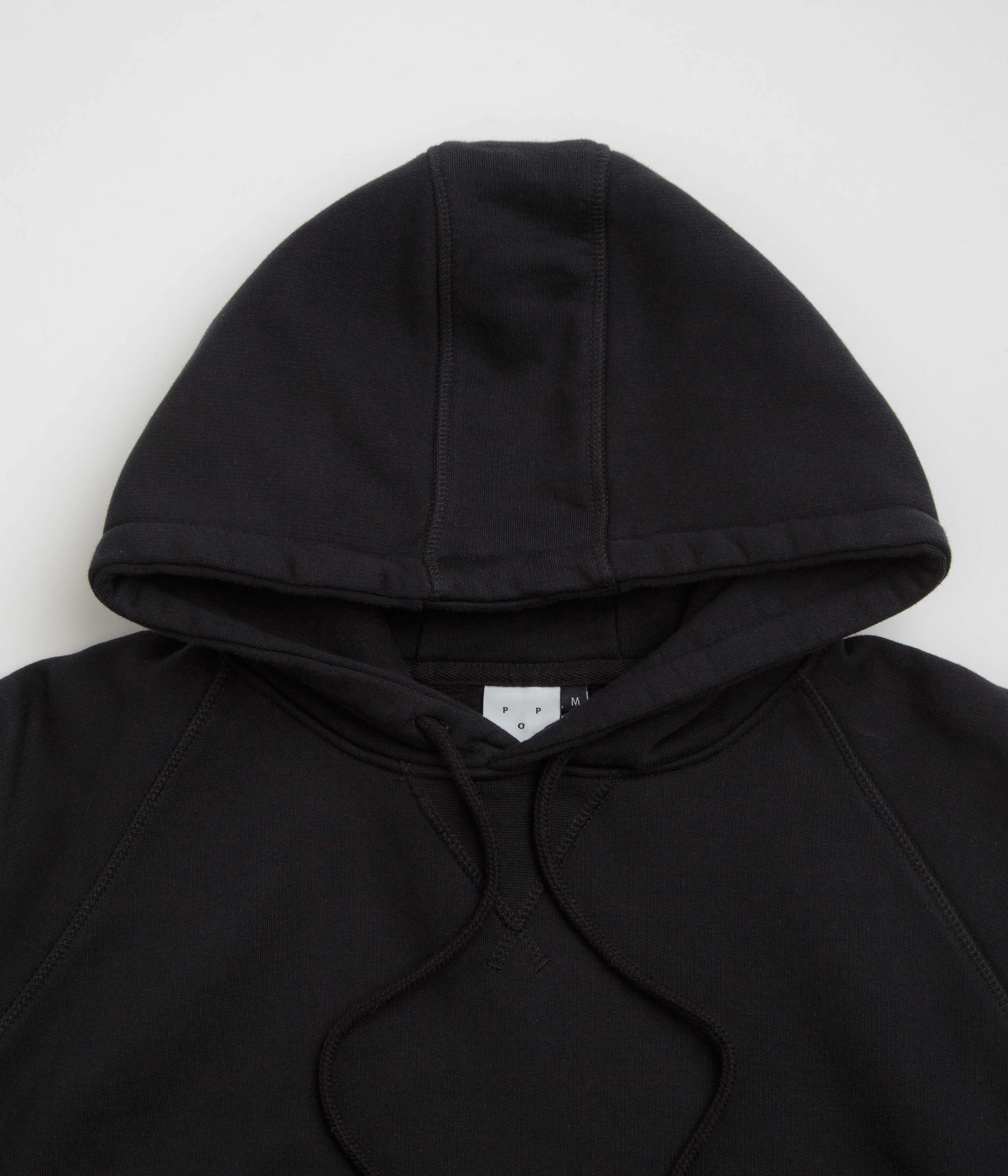 synthetic leather Pop Trading Company Logo Hoodie - Black / White
