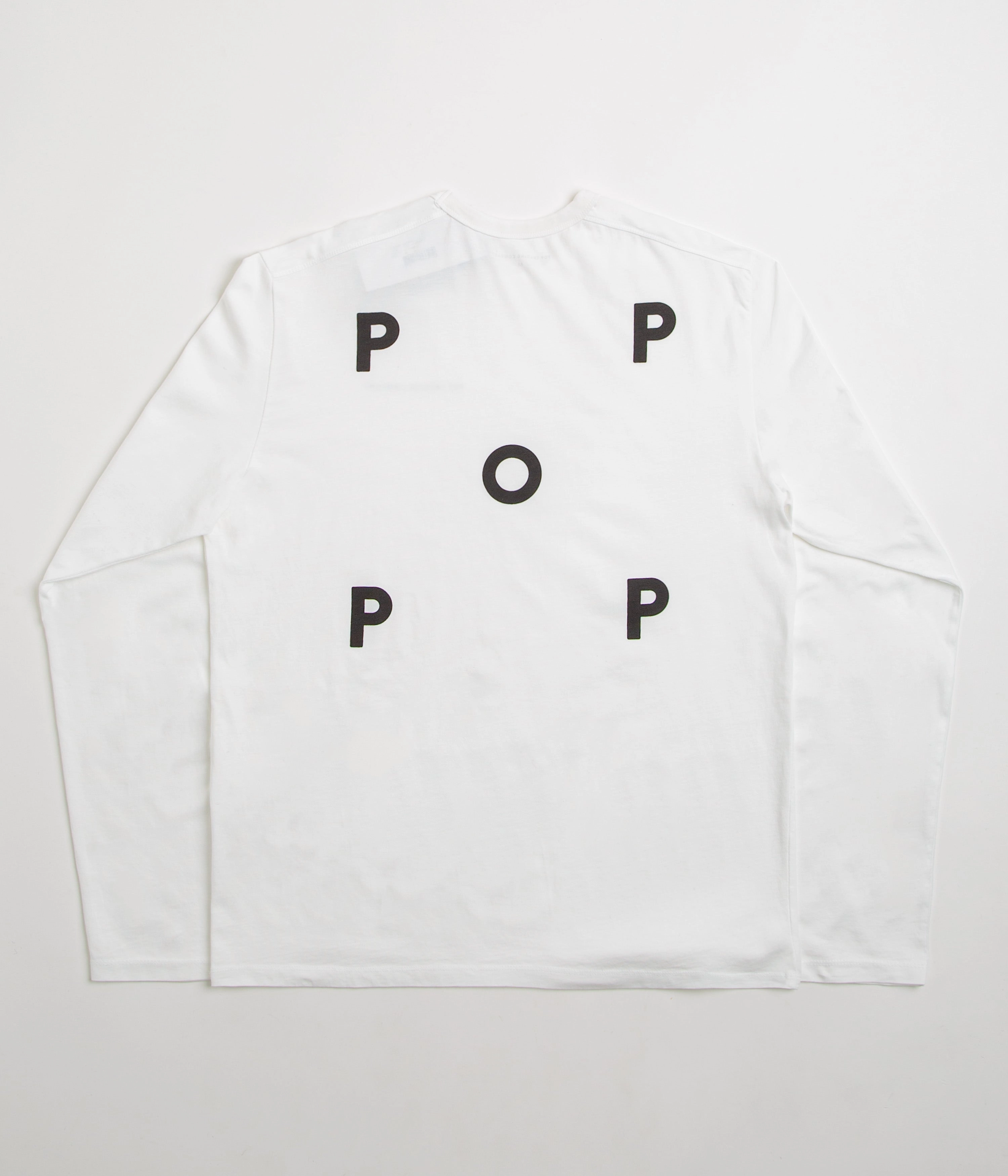 Pop Trading Company Logo Long Sleeve T-Shirt - White / Black Perfect for Workouts Holiday Outfit Style