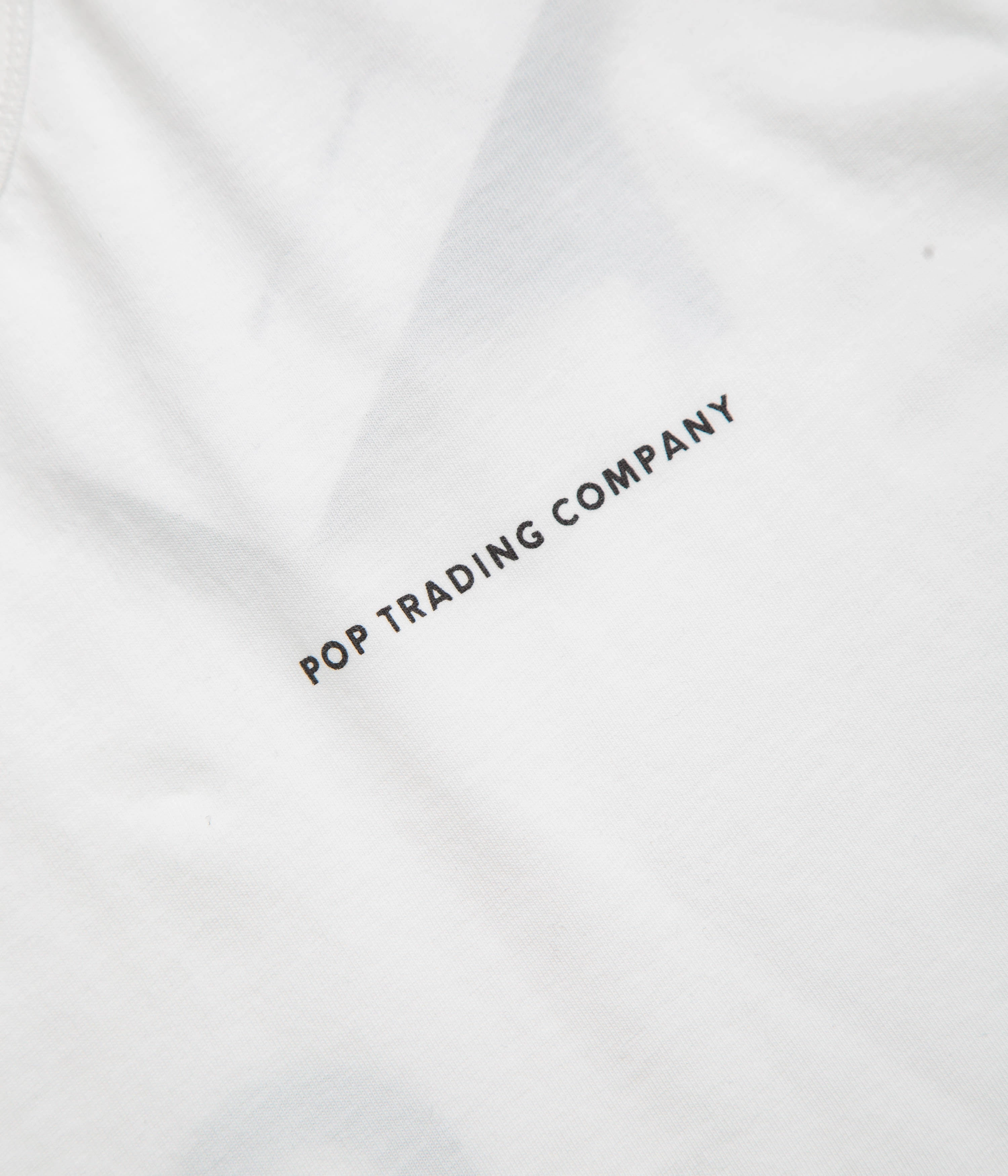 Lightweight Design Bold and Comfortable Pop Trading Company Logo Long Sleeve T-Shirt - White / Black