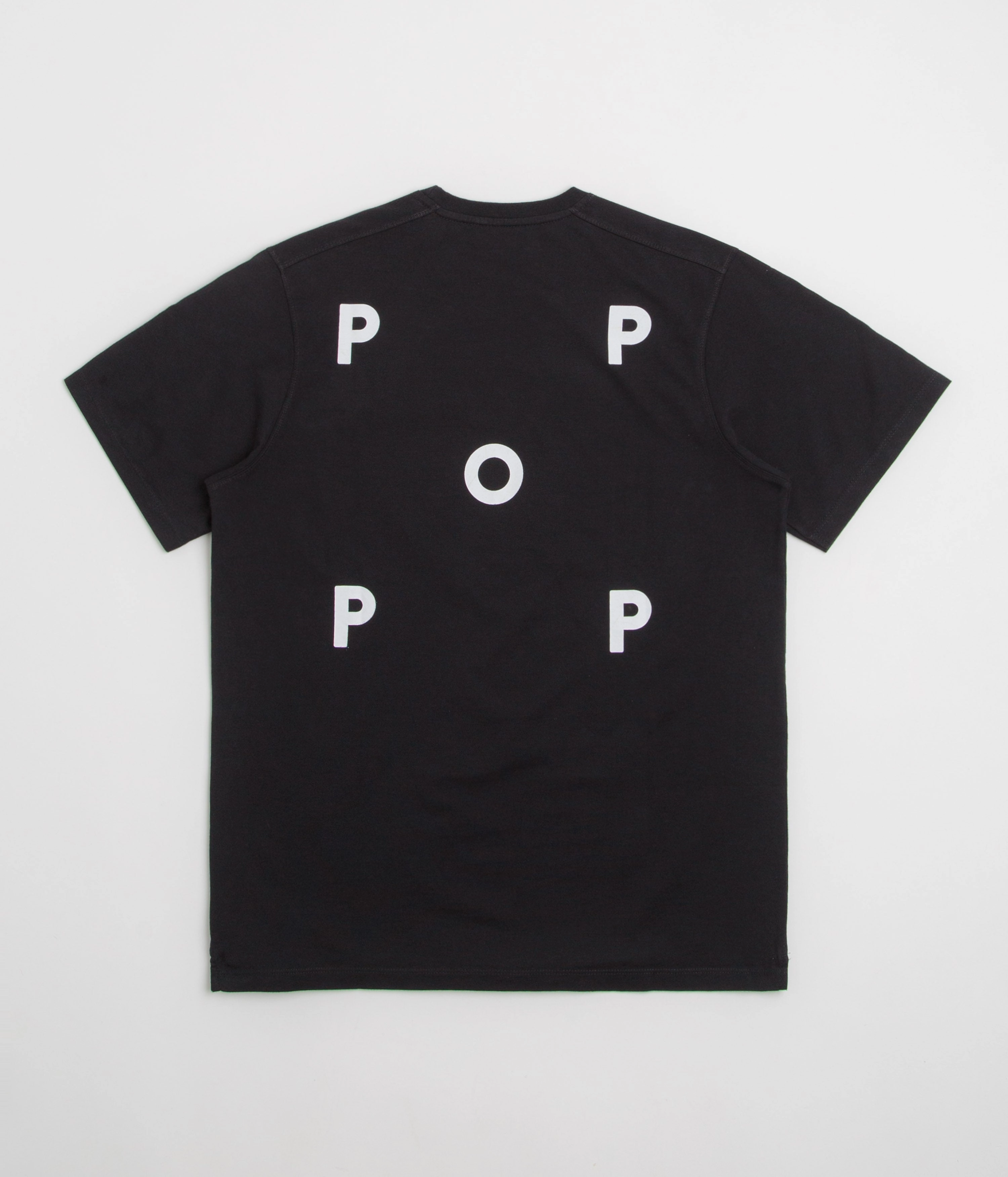 Pop Trading Company Logo T-Shirt - Black / White Anti Pilling Surface Easy-Going Style
