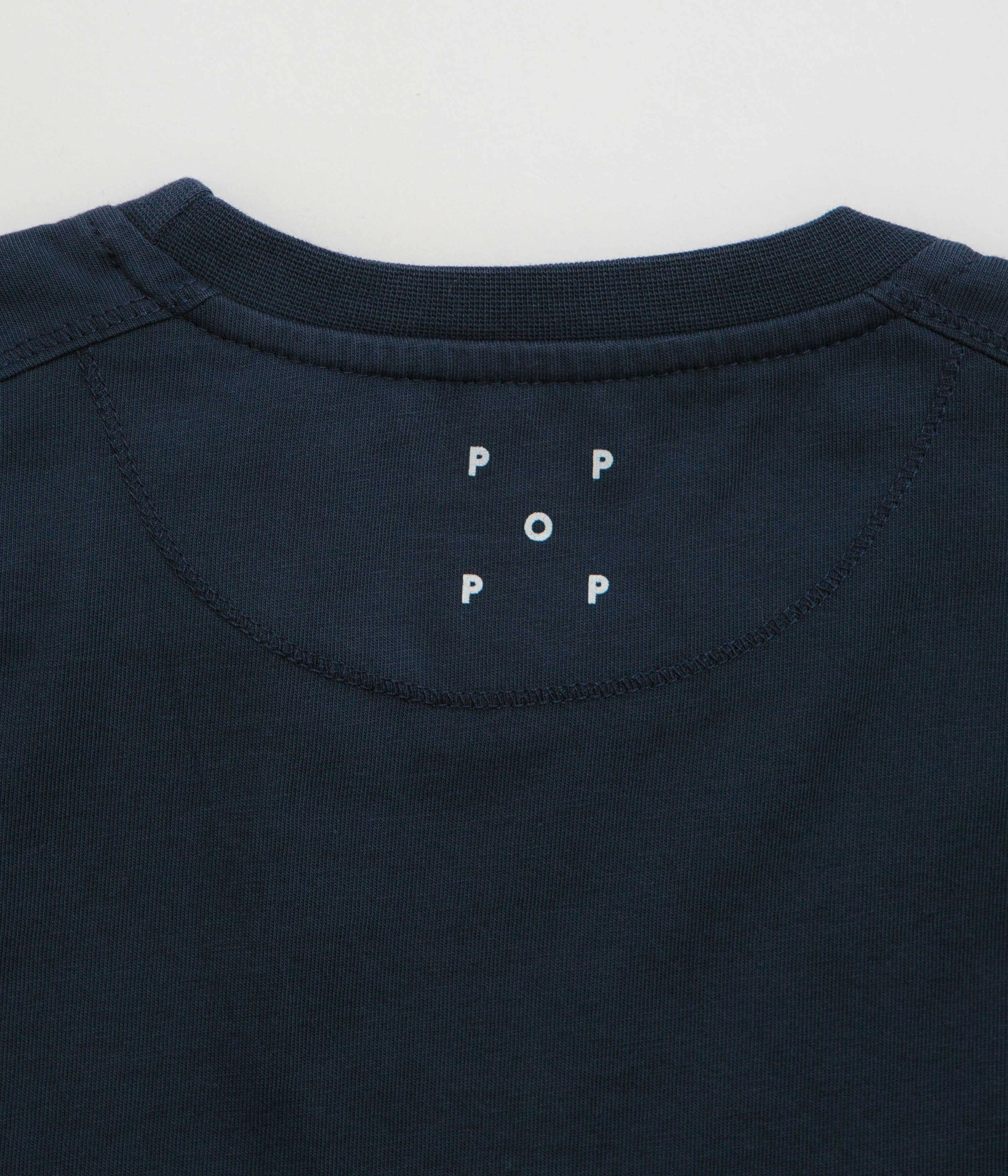 Pop Trading Company Nautical T-Shirt - Navy SoftenedTexturedWeave Sleek Style