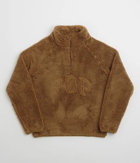 Pop Trading Company Polar 1/2 Zip Fleece Sweatshirt - Bison product festival wear fun