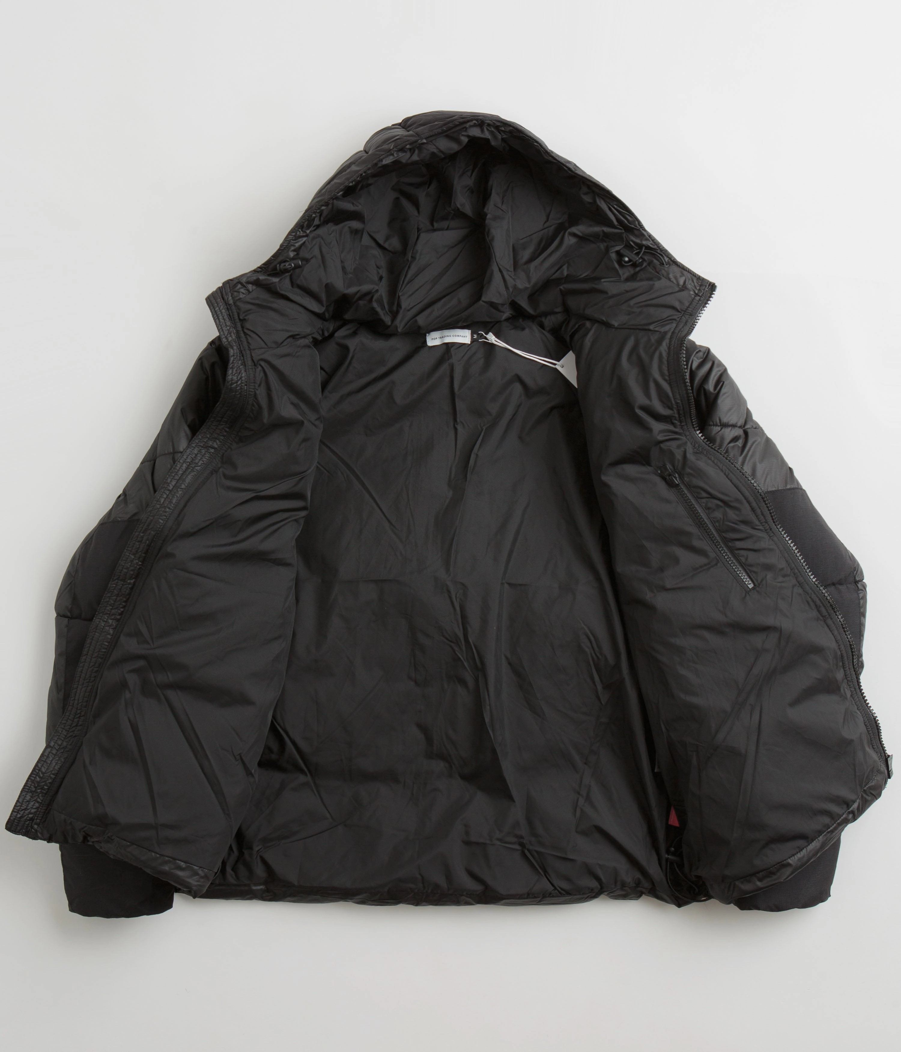 Pop Trading Company Puffer Jacket - Black suitable for corporate events Trail Friendly