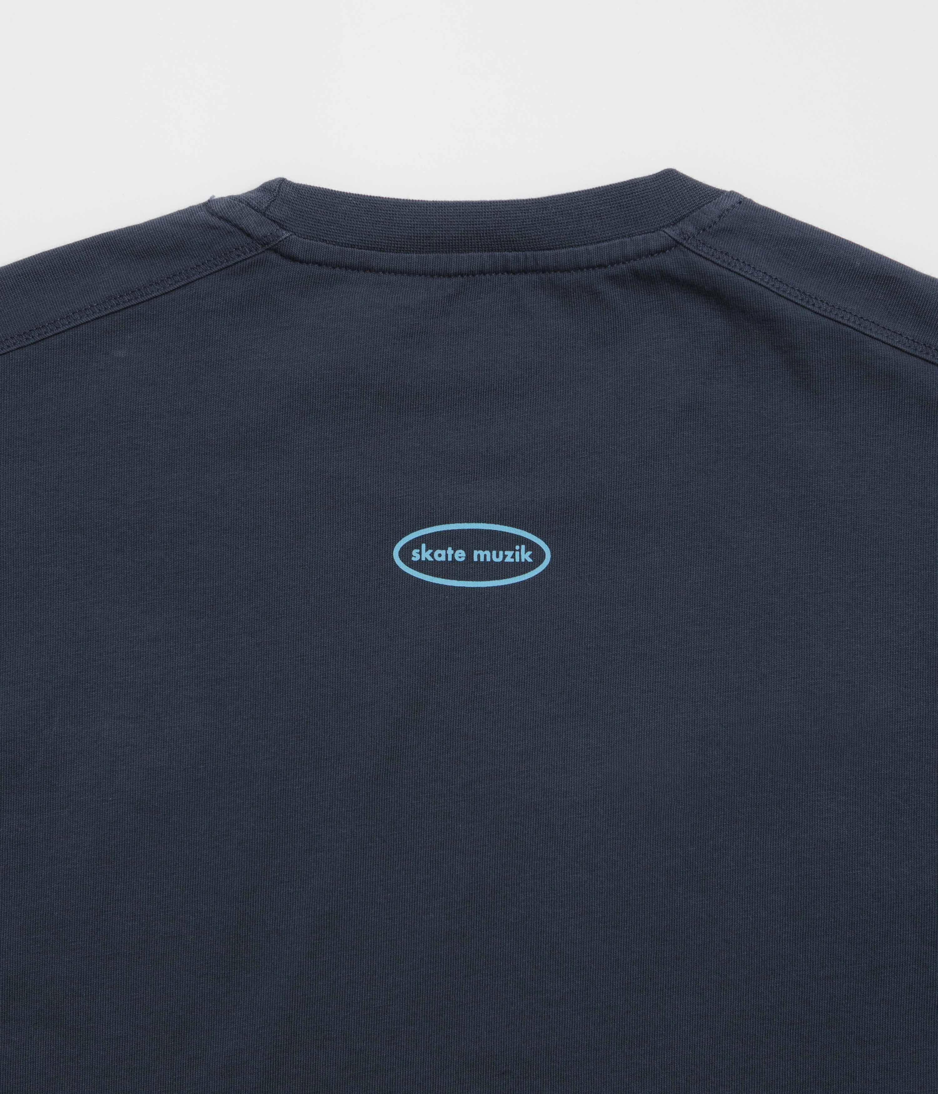 Chilly Weather Style Pop Trading Company Skatemuzik T-Shirt - Navy