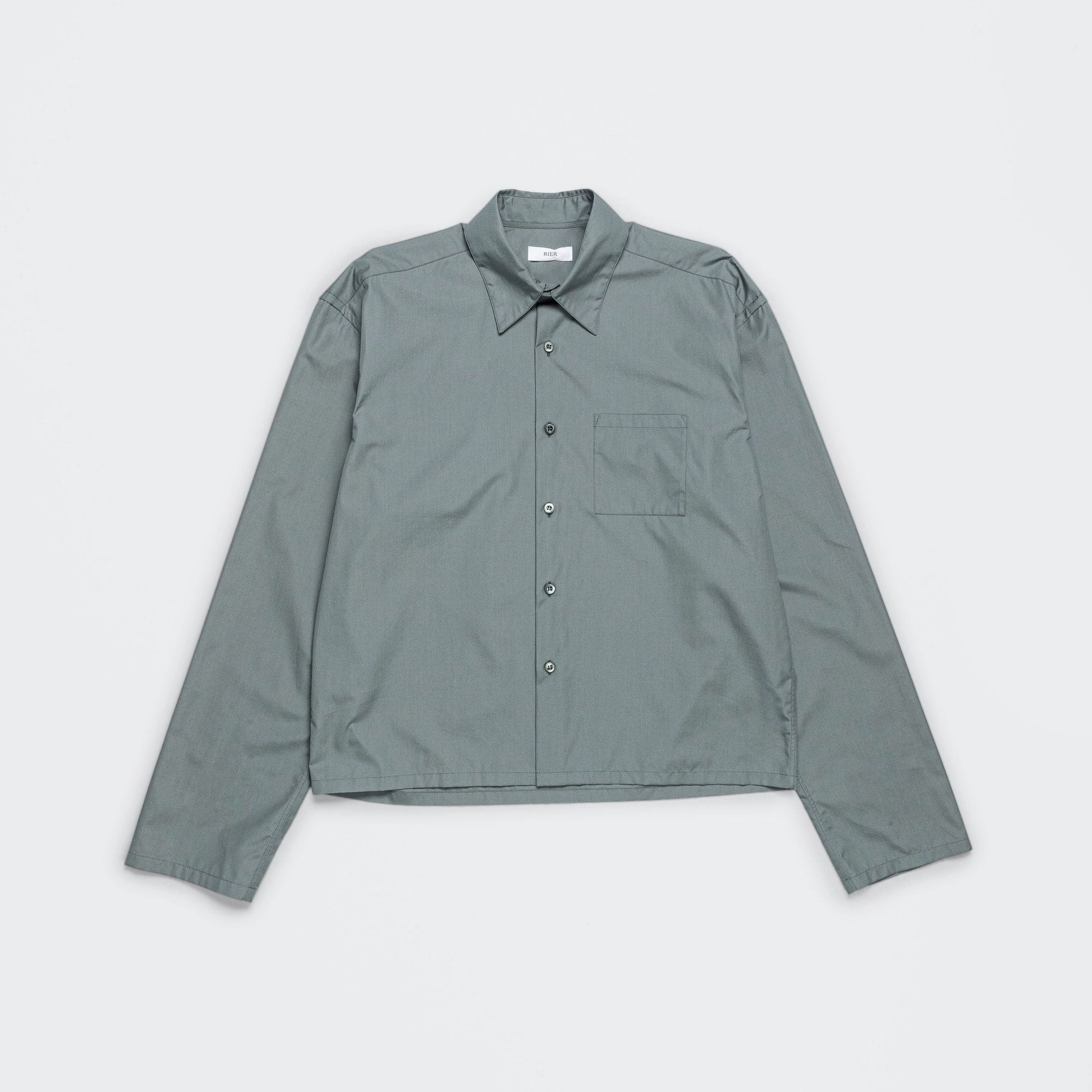 High-Quality Material Popeline Shirt - Verdigris