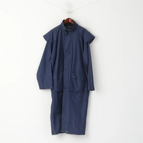 Target Dry Men XL Raincoat Navy Full Lenght Trench Mac Full Zipper Coat Water Resistant Shell
