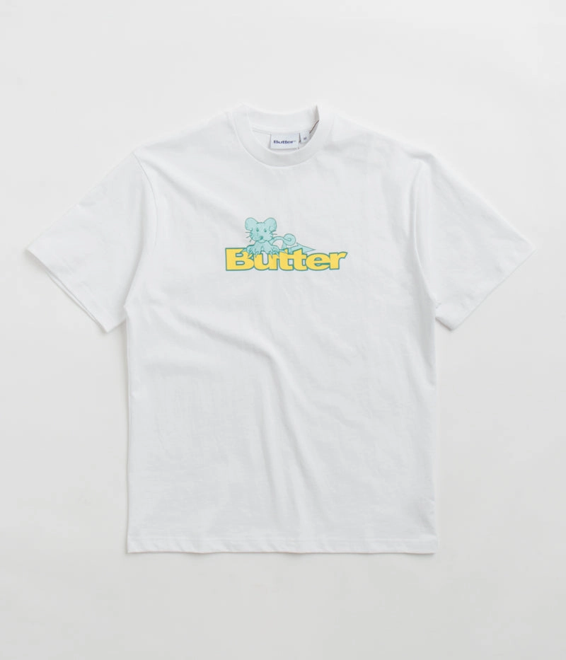 Butter Goods Rat Logo T-Shirt - White Eco Friendly Material birthday party