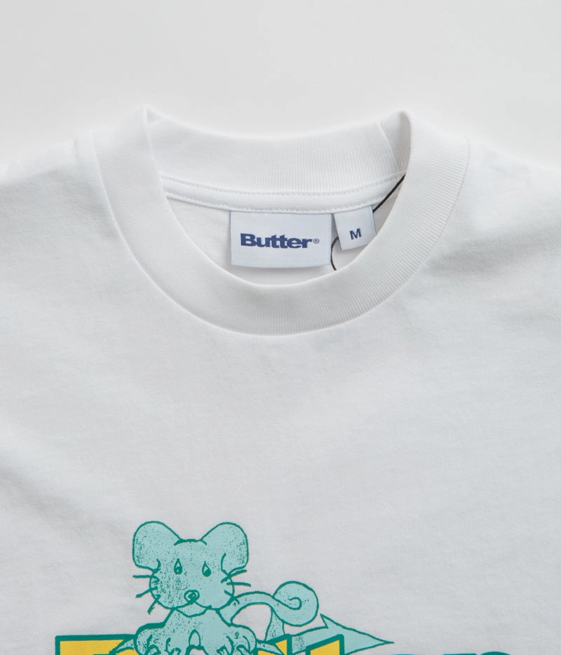 Effortless Fit Butter Goods Rat Logo T-Shirt - White