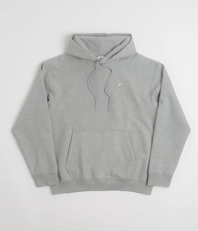 Asian style Nike Solo Swoosh Hoodie - Dark Grey Heather / Light Smoke Grey / White / White
