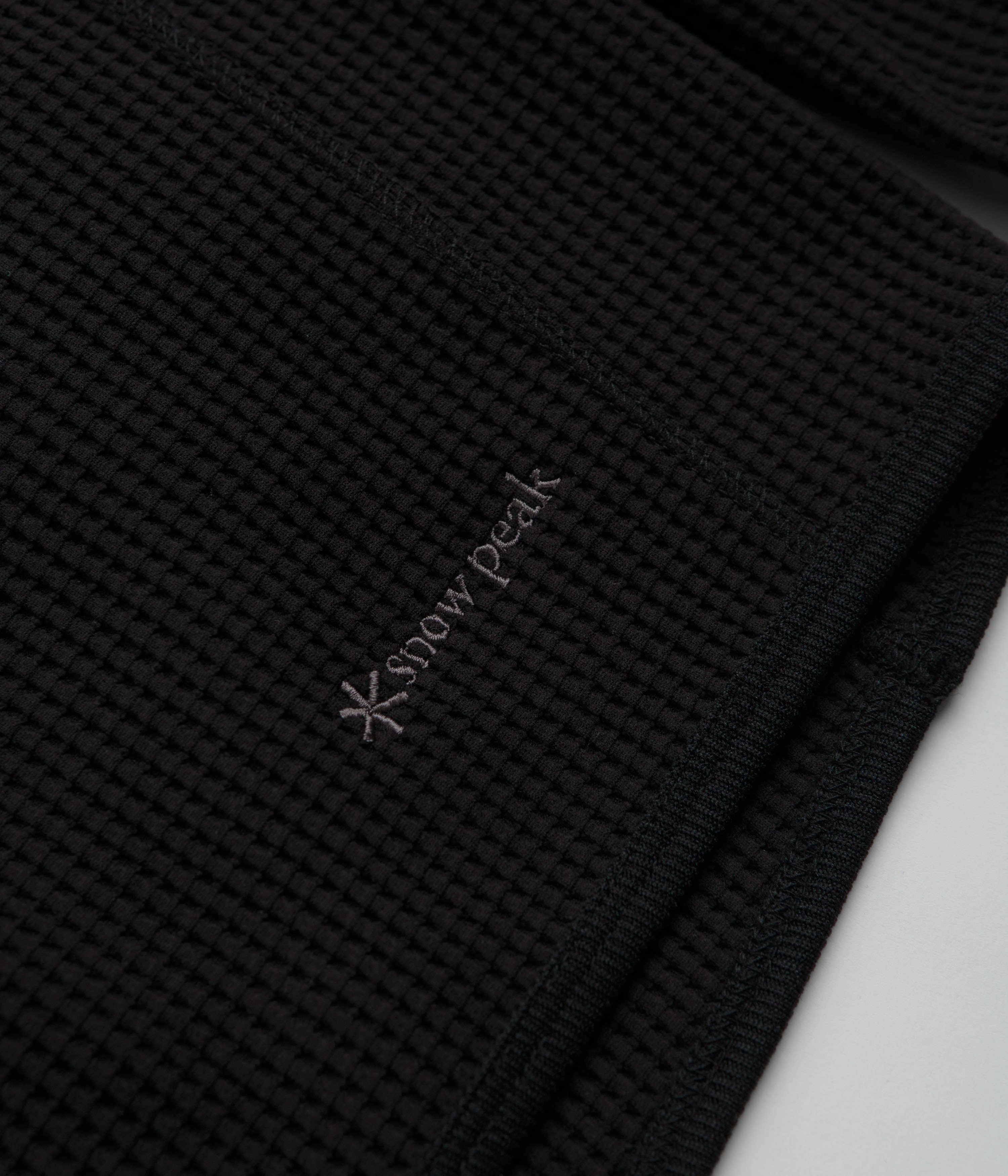 Snow Peak Dry Waffle Hoodie - Black Fish like