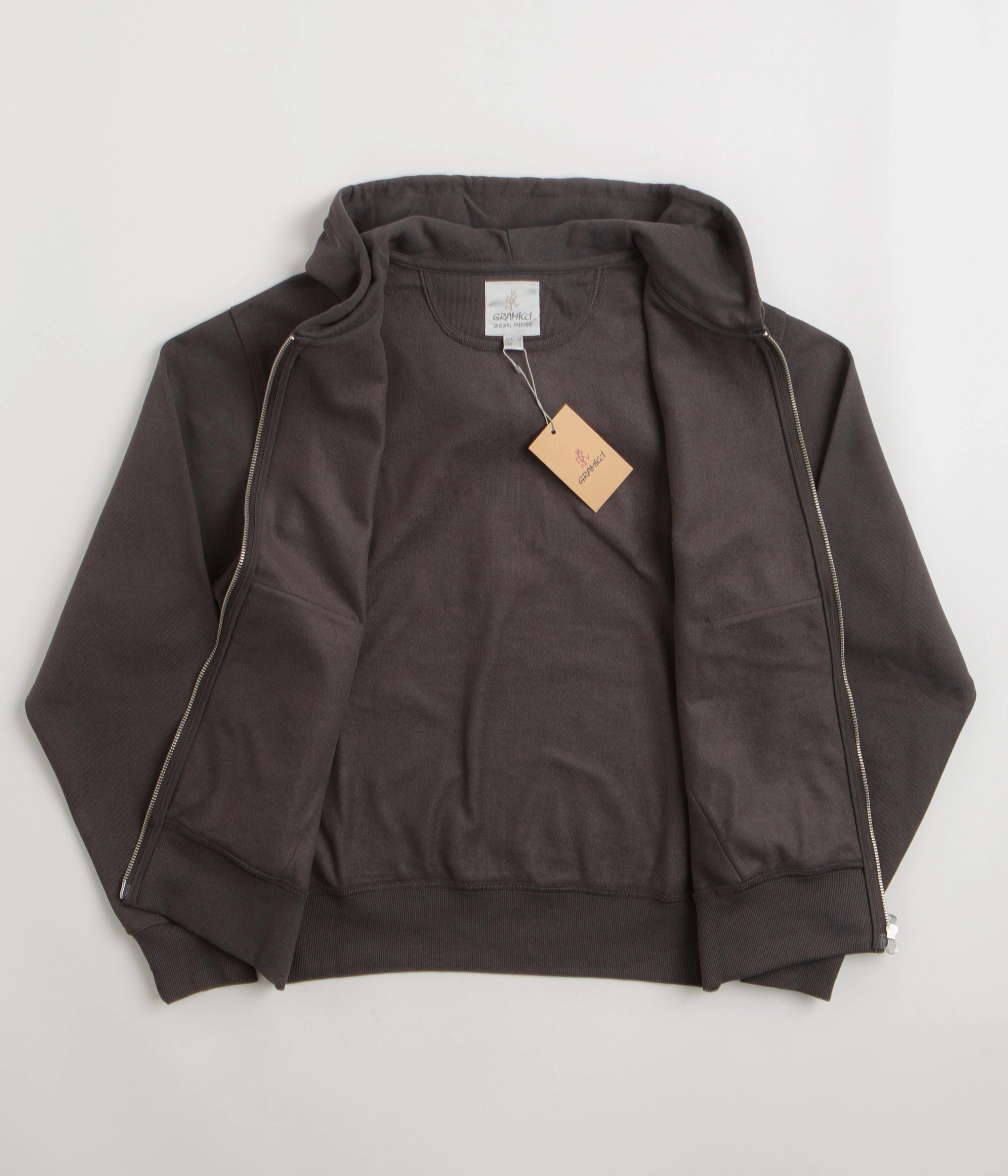 Quick Dry Technology Gramicci Original Freedom Full Zip Hoodie - Deep Brown